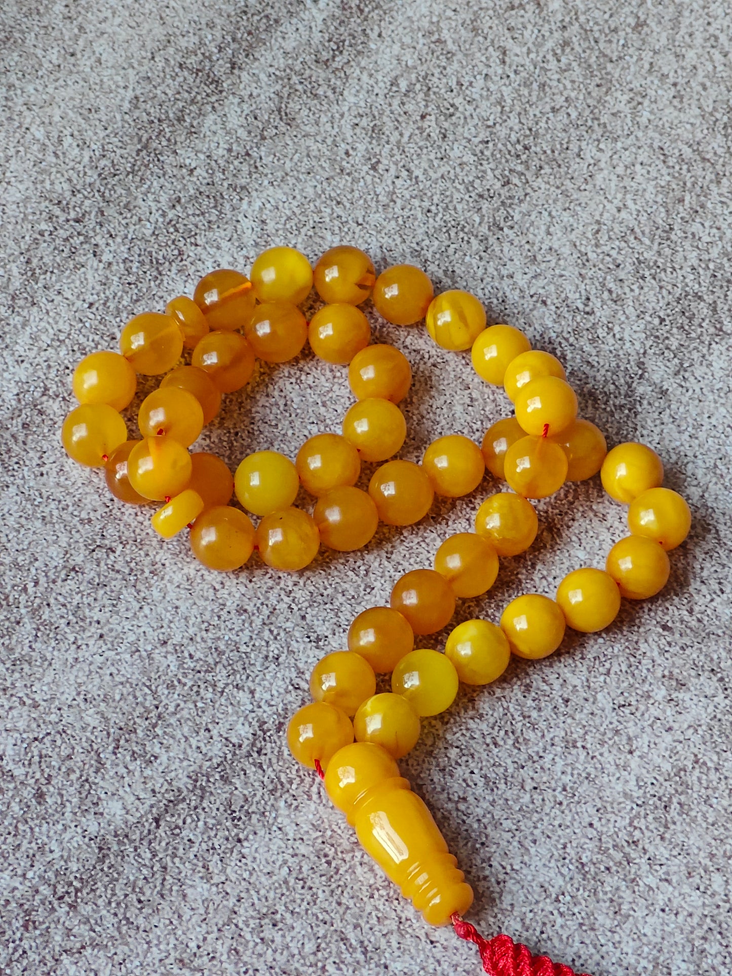 Antique Butterscotch Natural Amber Rosary 45 Beads