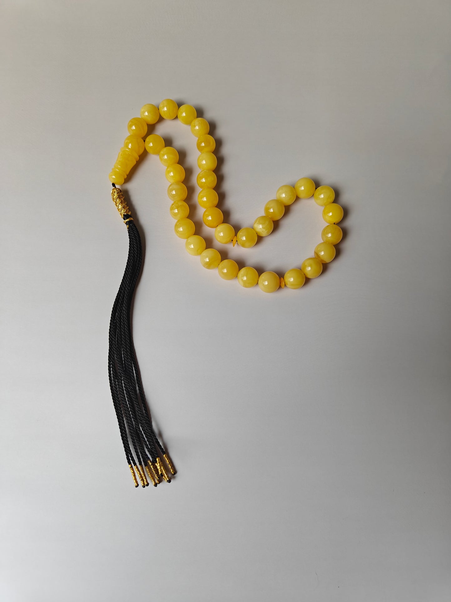 Natural Butterscotch Amber Misbah 33 Beads