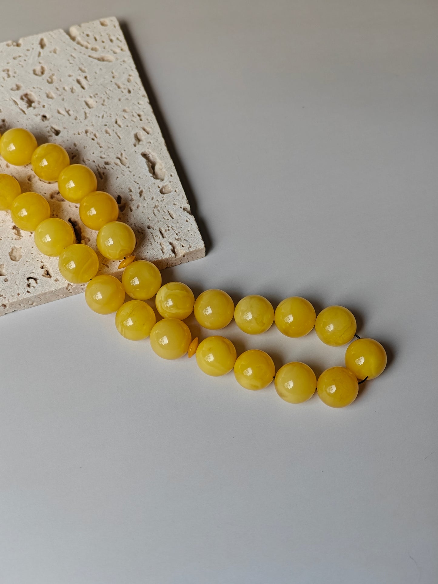 Natural Butterscotch Amber Misbah 33 Beads