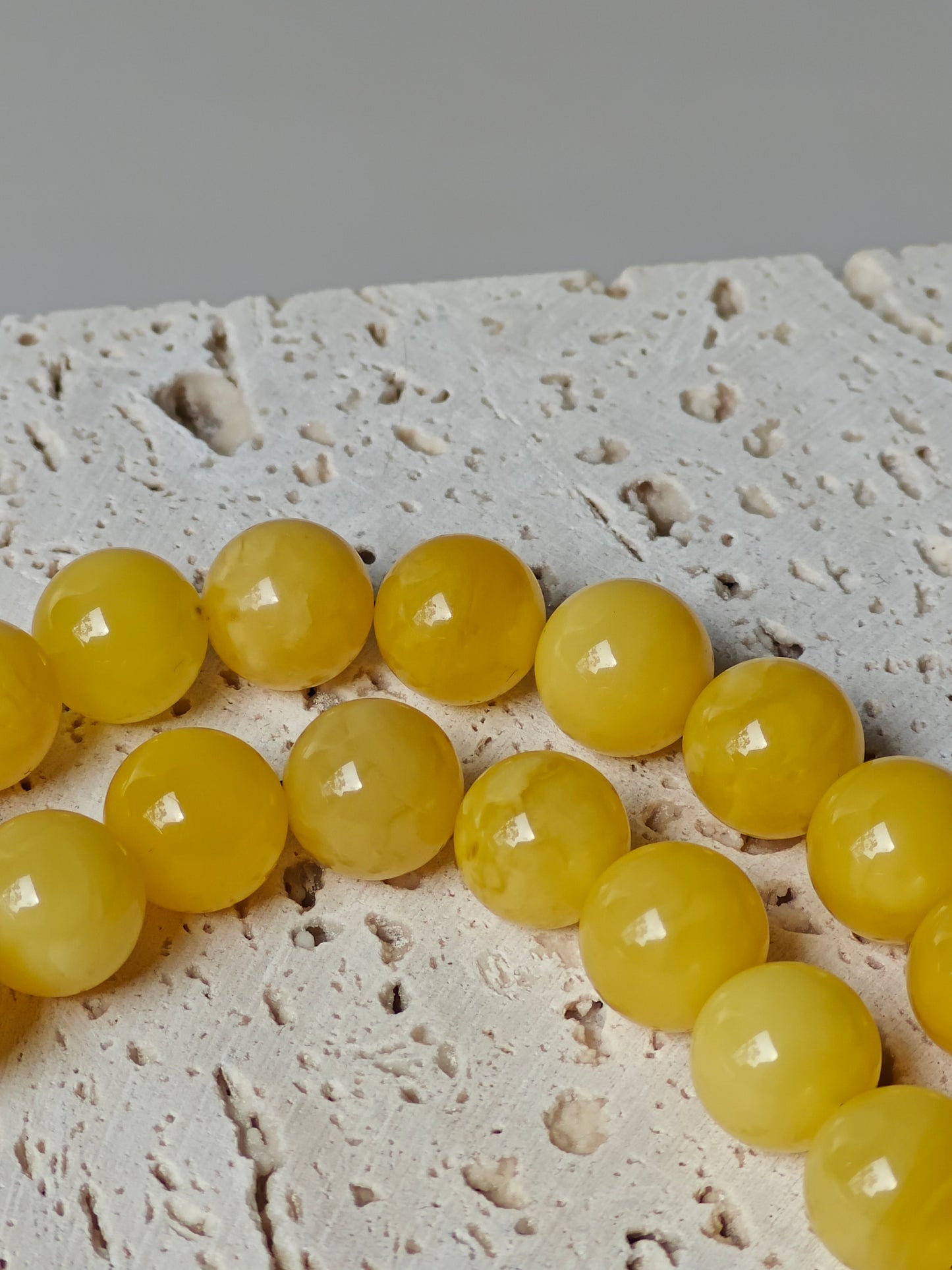 Natural Butterscotch Amber Misbah 33 Beads