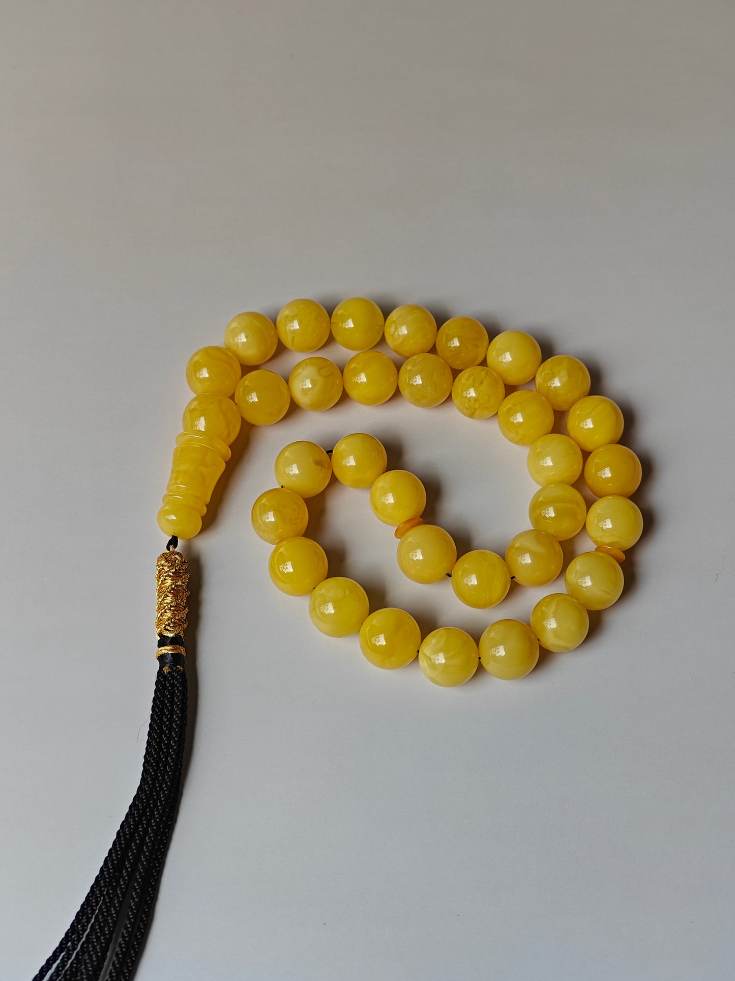 Natural Butterscotch Amber Misbah 33 Beads