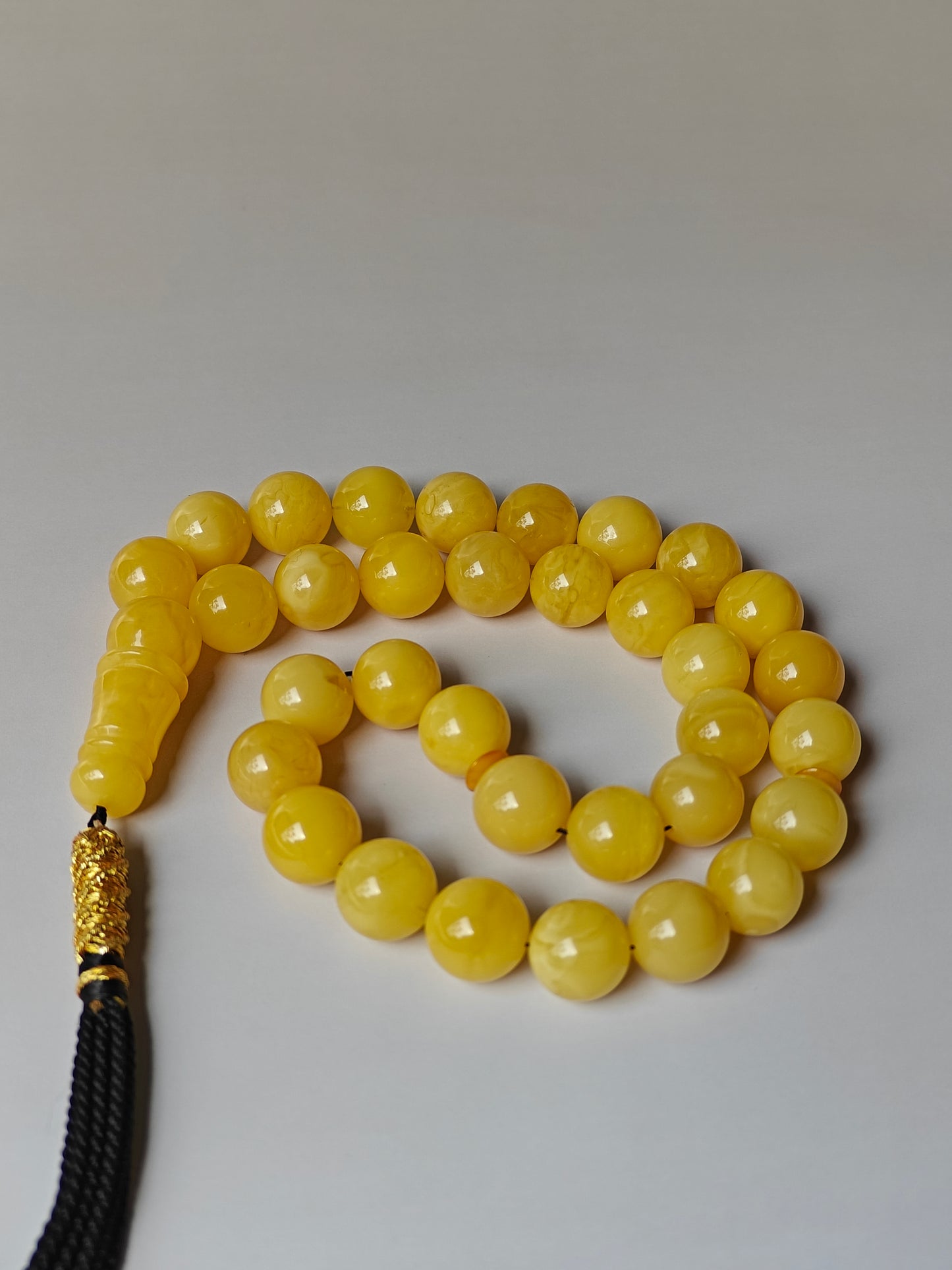 Natural Butterscotch Amber Misbah 33 Beads
