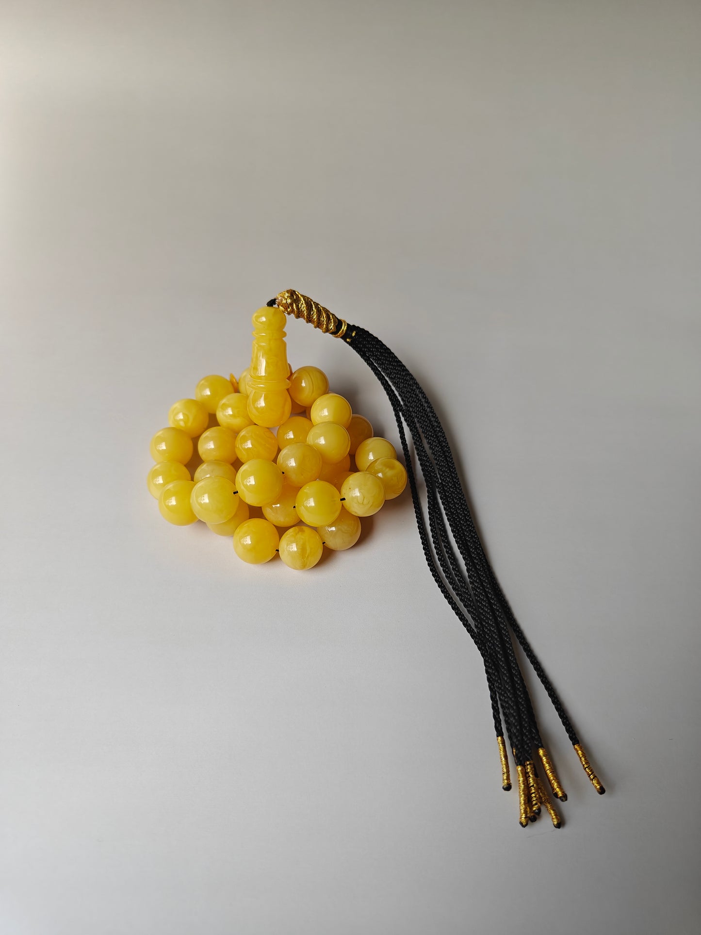 Natural Butterscotch Amber Misbah 33 Beads