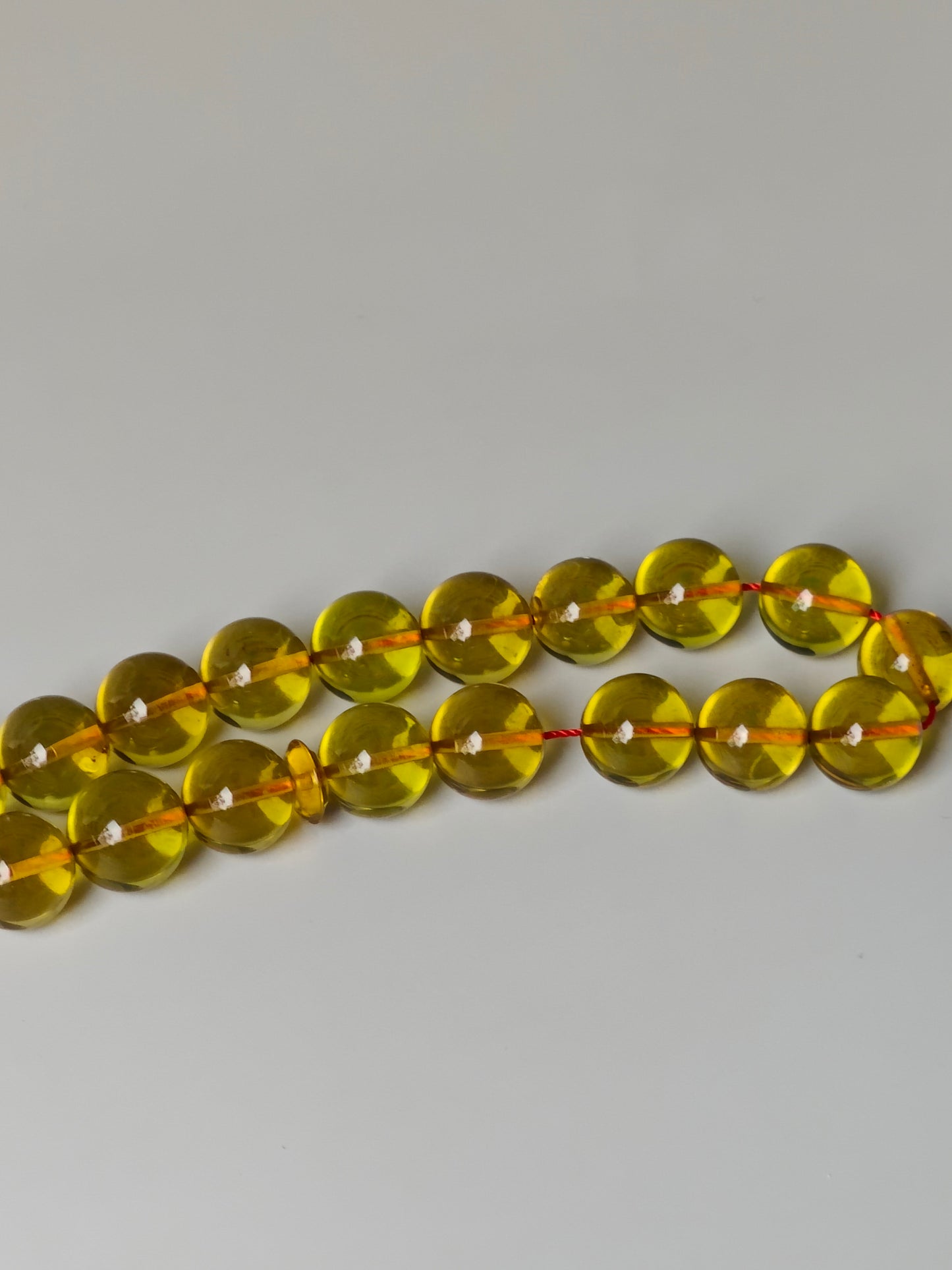 Natural Transparent Green Caribbean Amber Tasbih 45 Beads