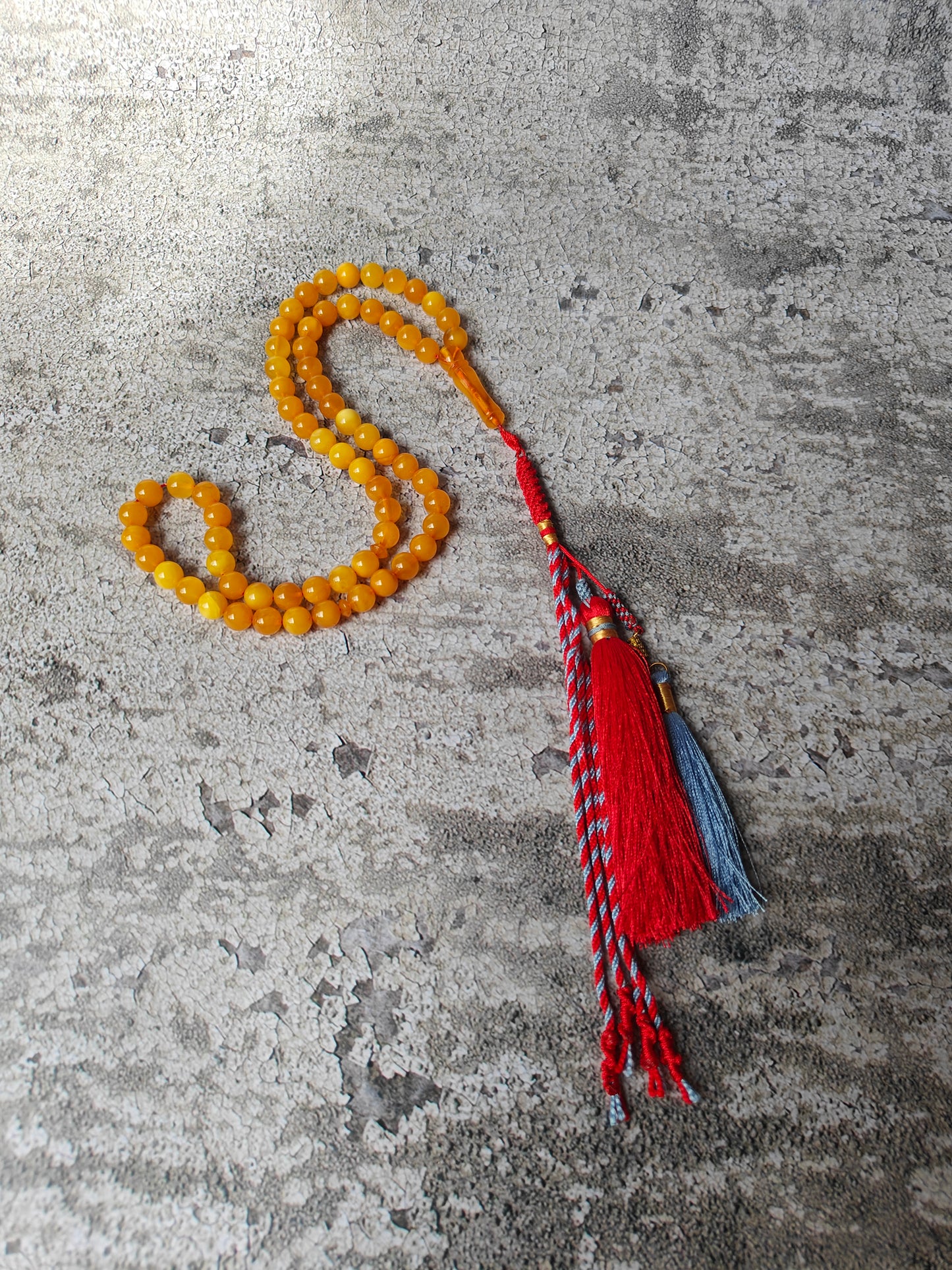 Antique Natural Aged Honey Amber Pocket Size Tasbih 66 Beads