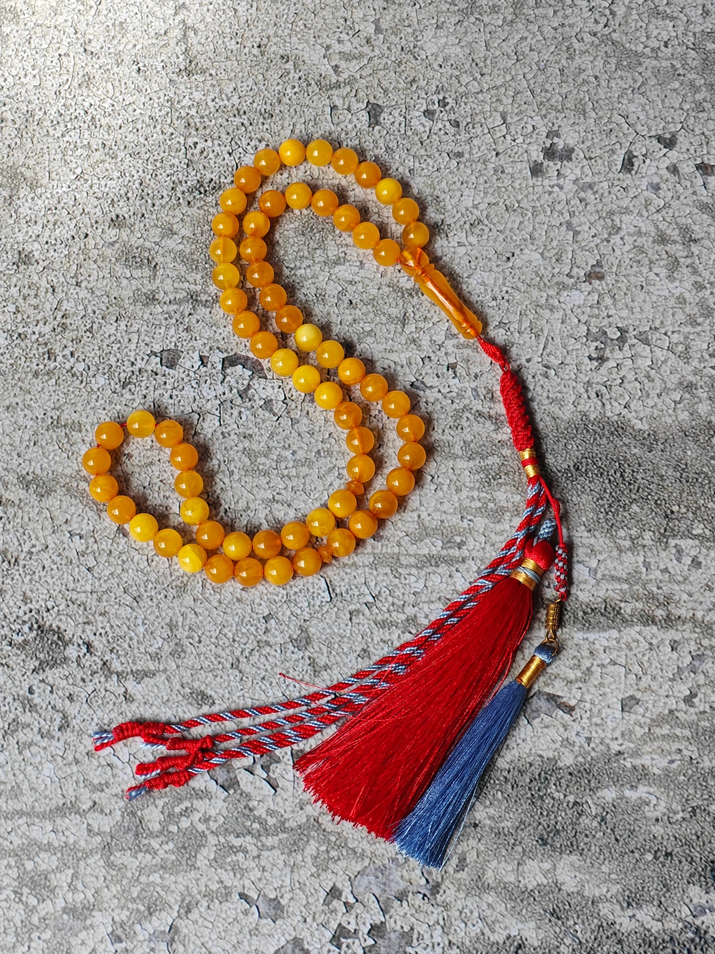 Antique Natural Aged Honey Amber Pocket Size Tasbih 66 Beads