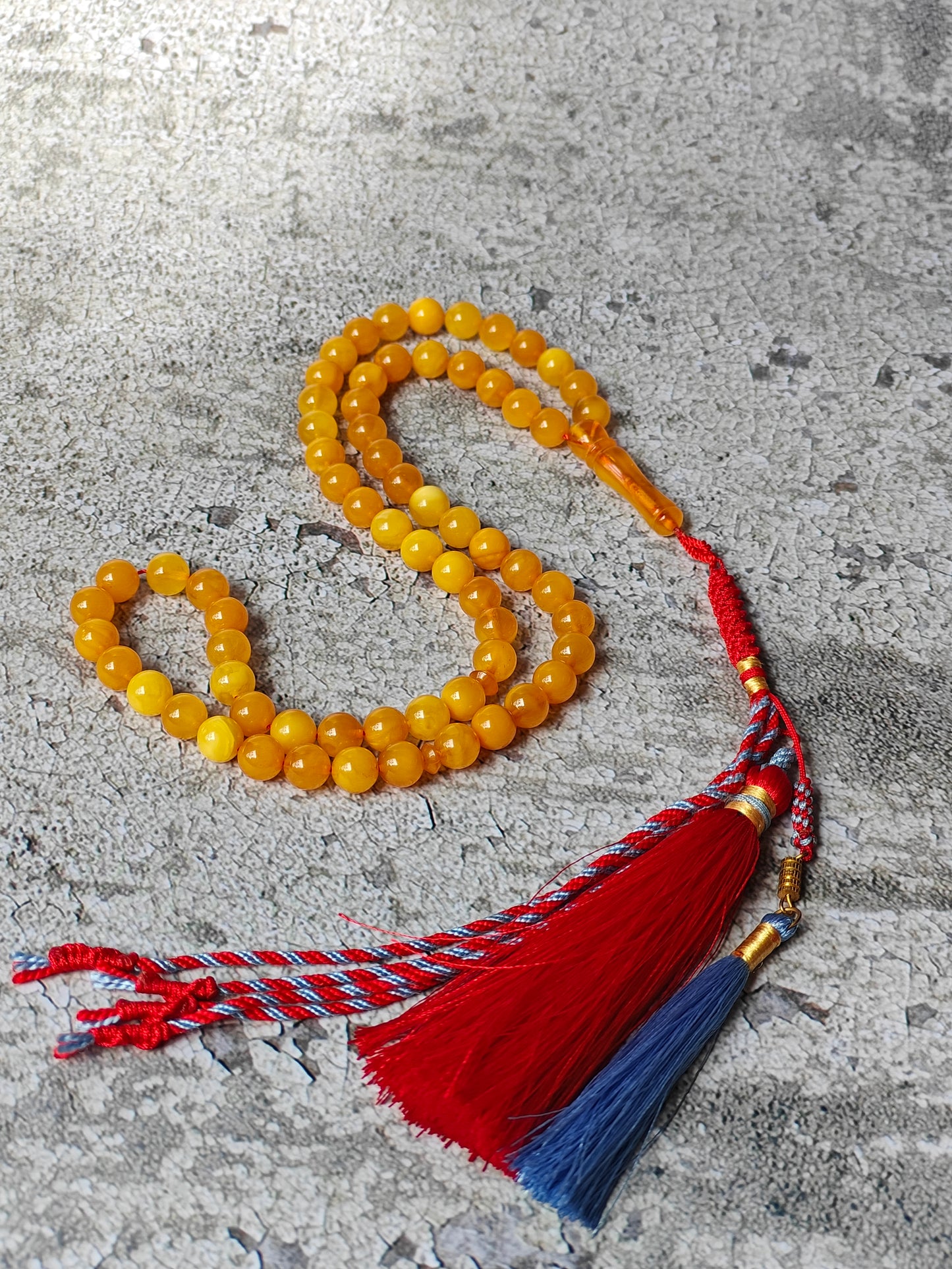 Antique Natural Aged Honey Amber Pocket Size Tasbih 66 Beads