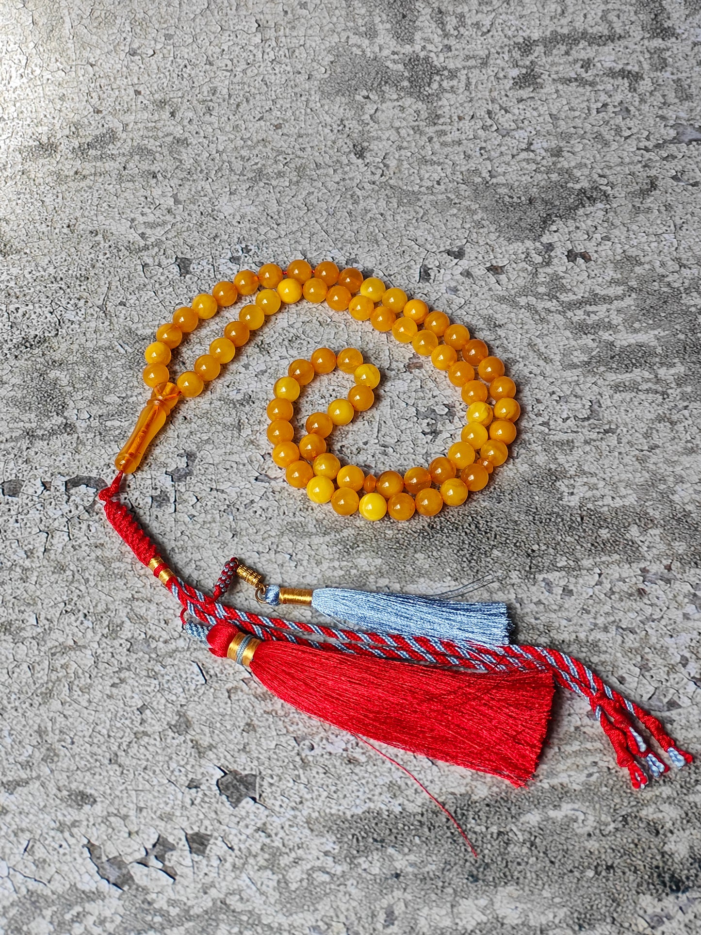 Antique Natural Aged Honey Amber Pocket Size Tasbih 66 Beads
