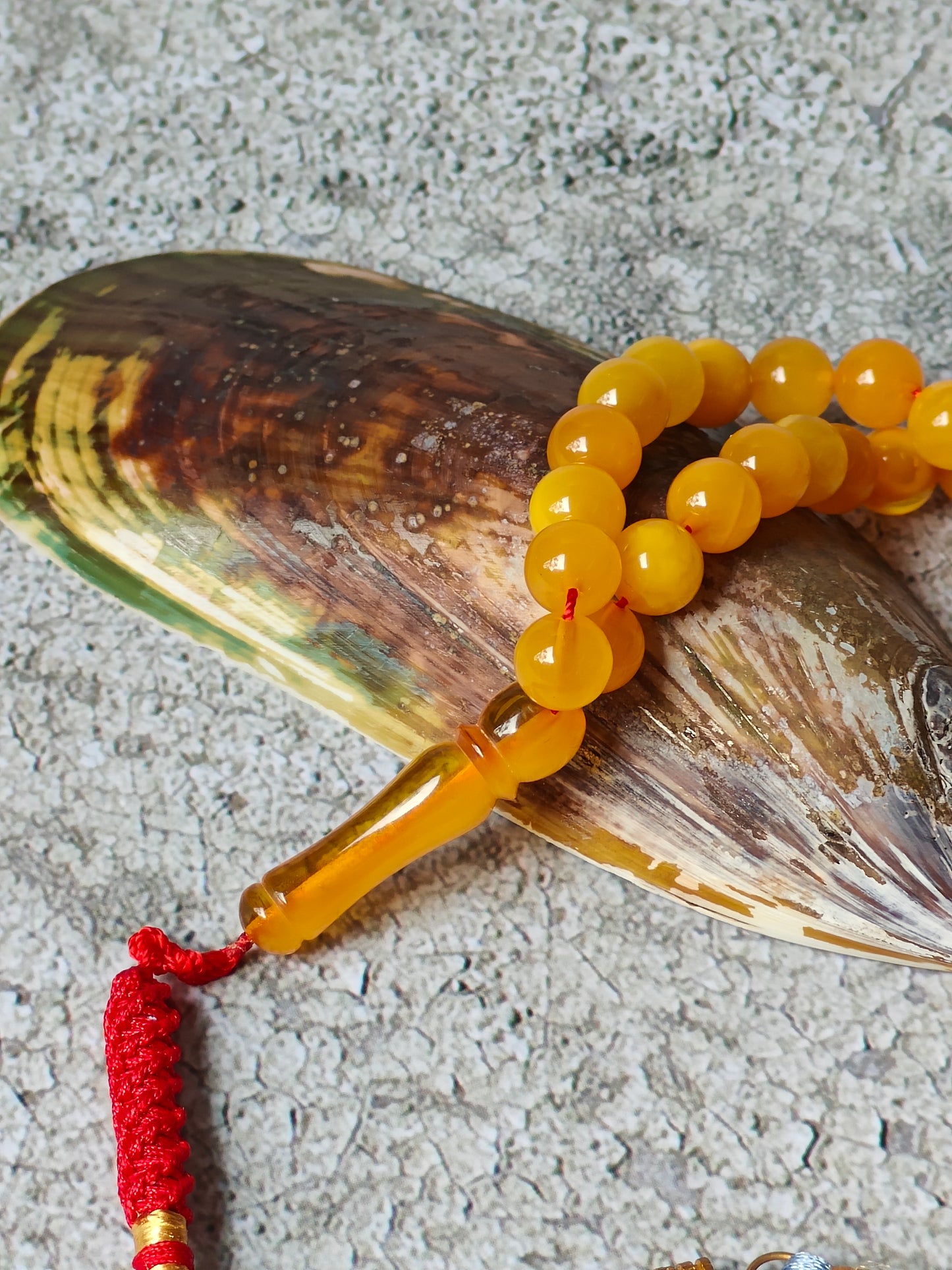 Antique Natural Aged Honey Amber Pocket Size Tasbih 66 Beads