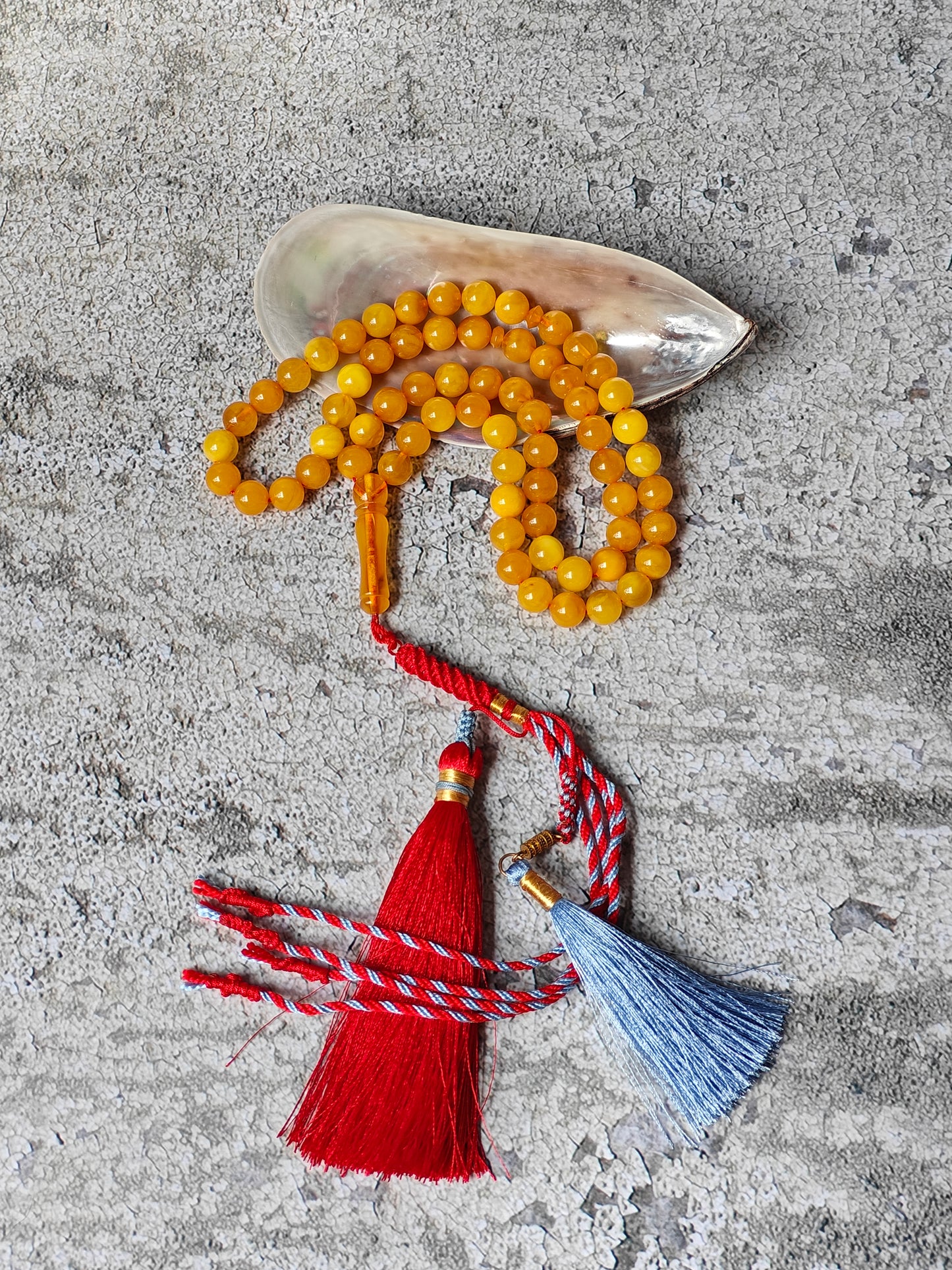 Antique Natural Aged Honey Amber Pocket Size Tasbih 66 Beads