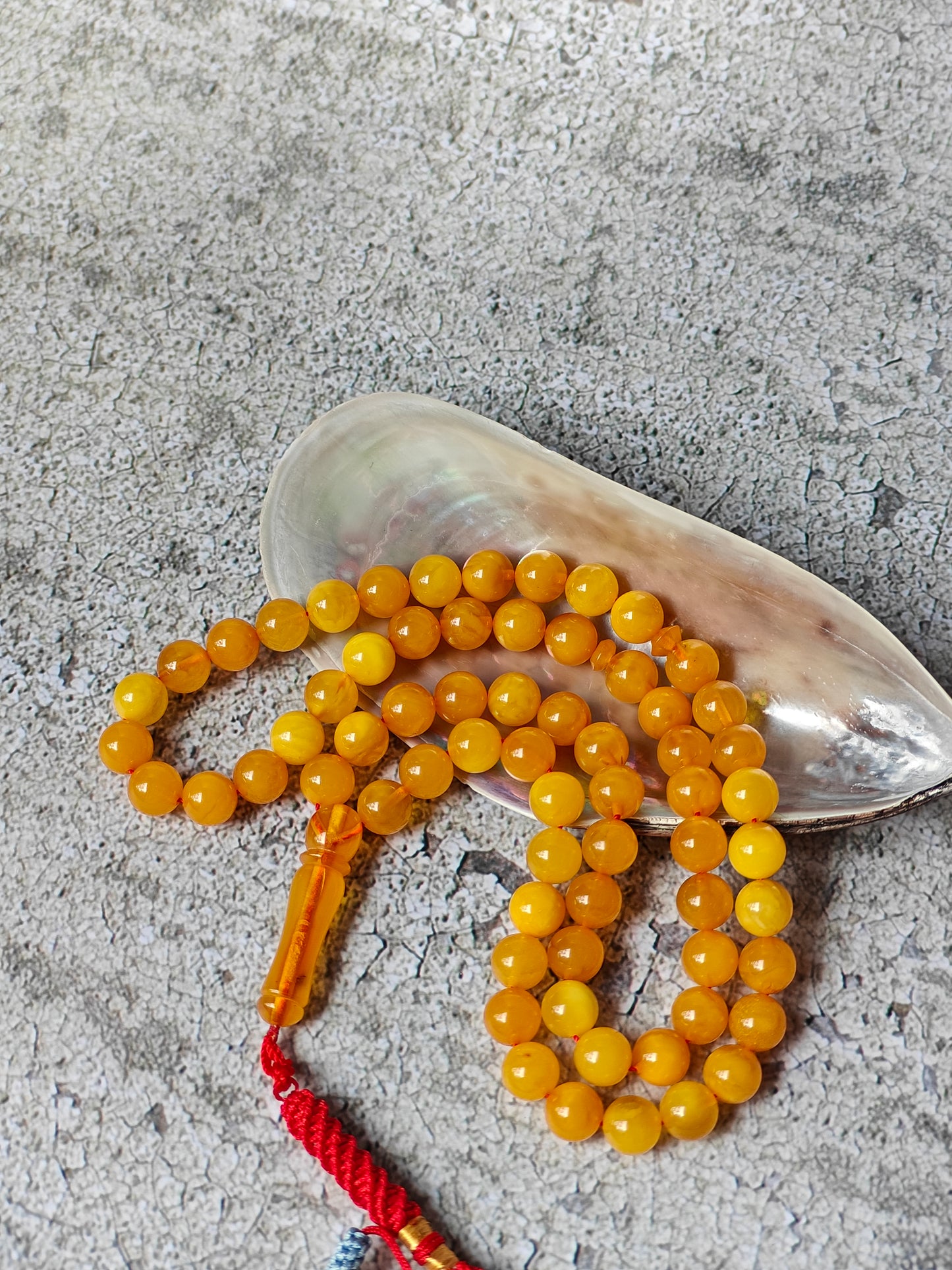 Antique Natural Aged Honey Amber Pocket Size Tasbih 66 Beads