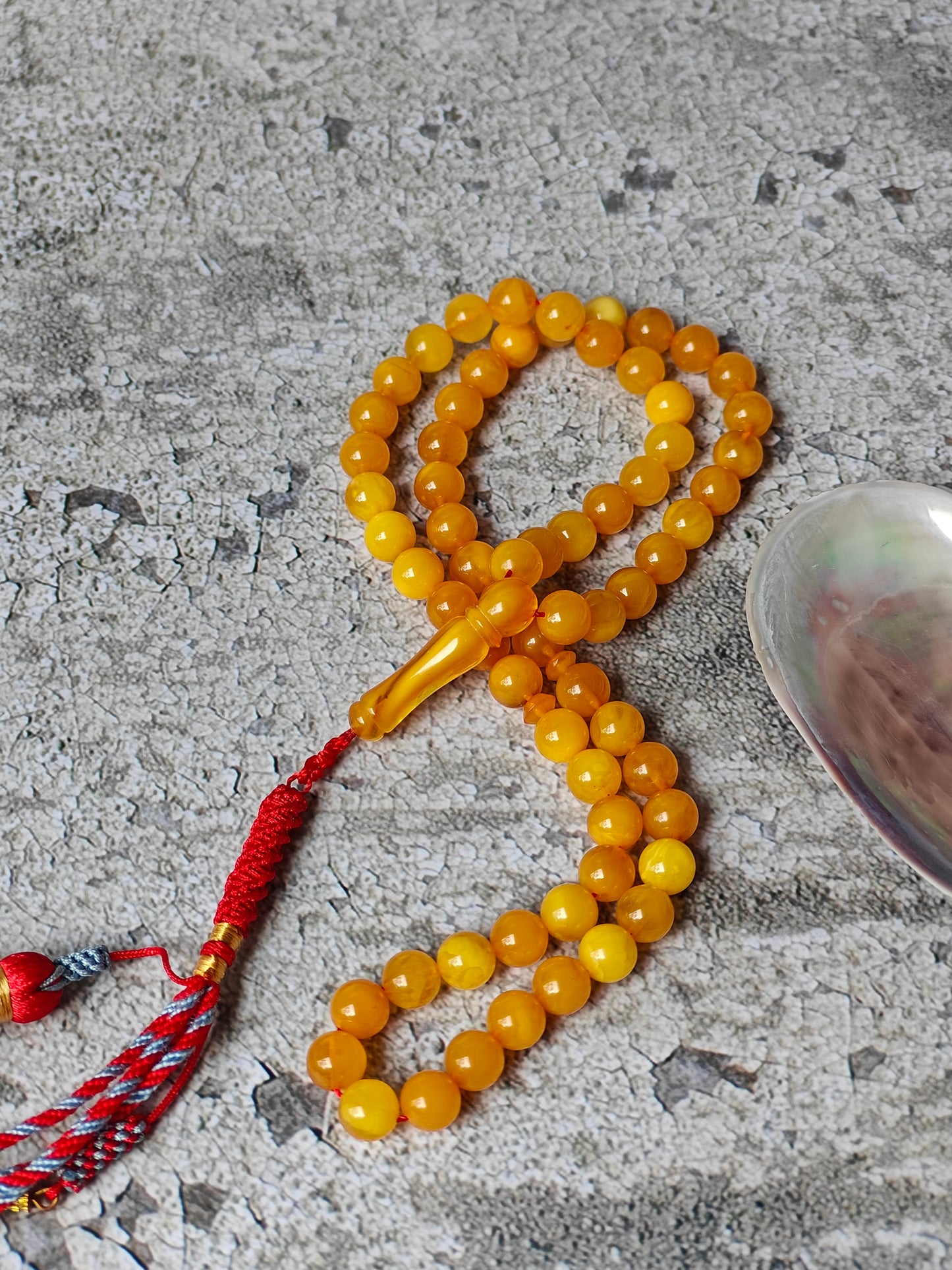 Antique Natural Aged Honey Amber Pocket Size Tasbih 66 Beads