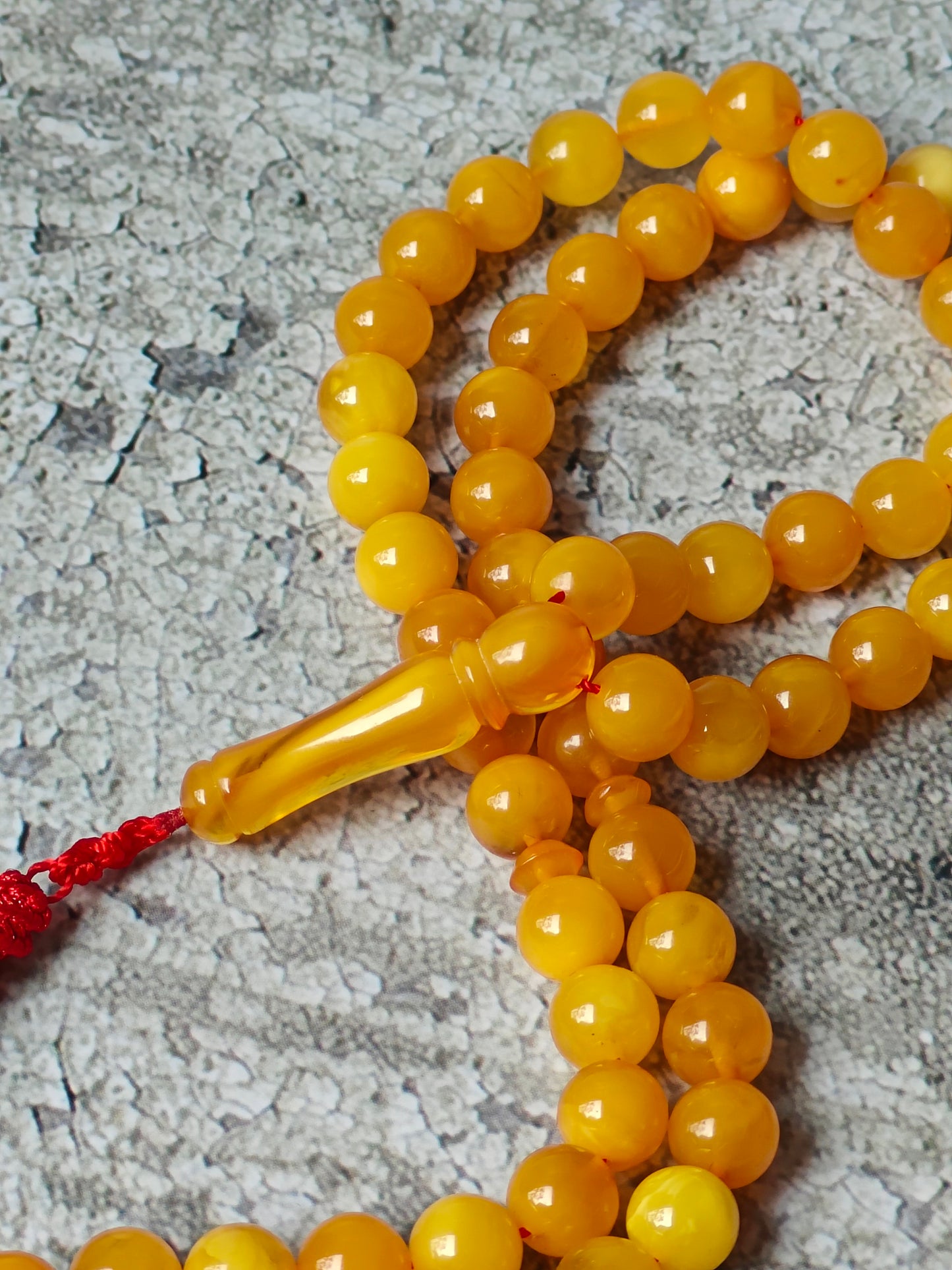Antique Natural Aged Honey Amber Pocket Size Tasbih 66 Beads