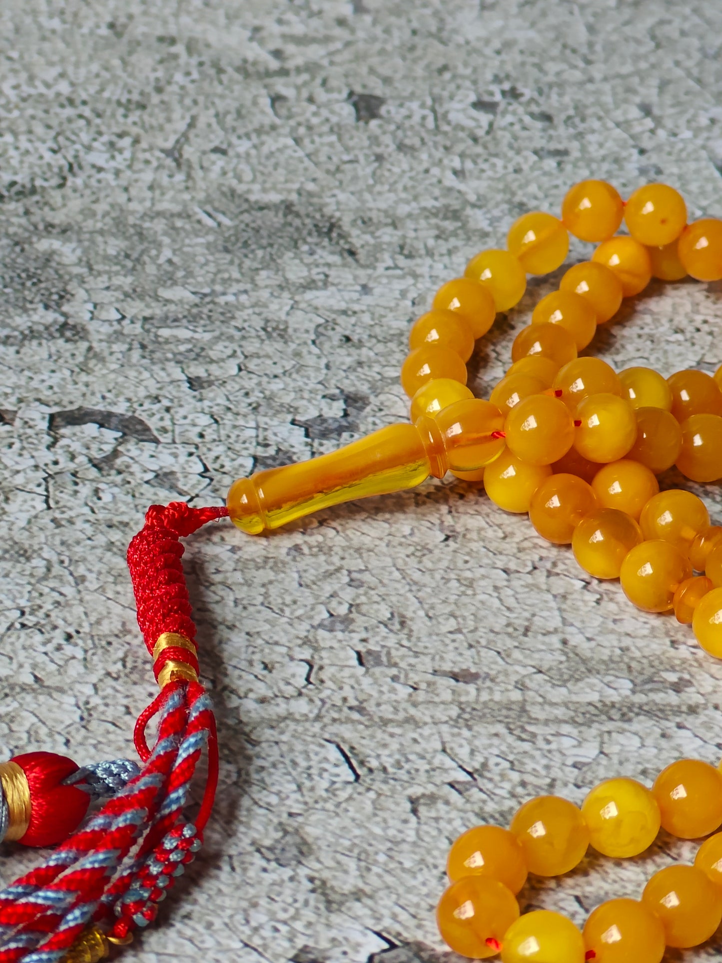 Antique Natural Aged Honey Amber Pocket Size Tasbih 66 Beads