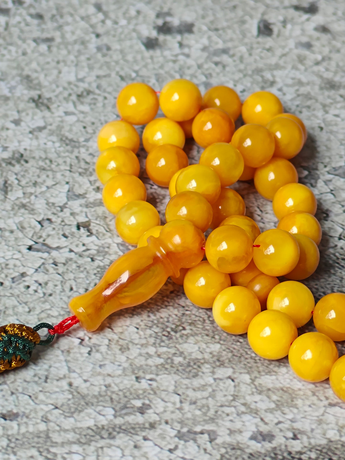 Natural Antique Aged Butterscotch Amber Misbah 45 Beads Pocket Size