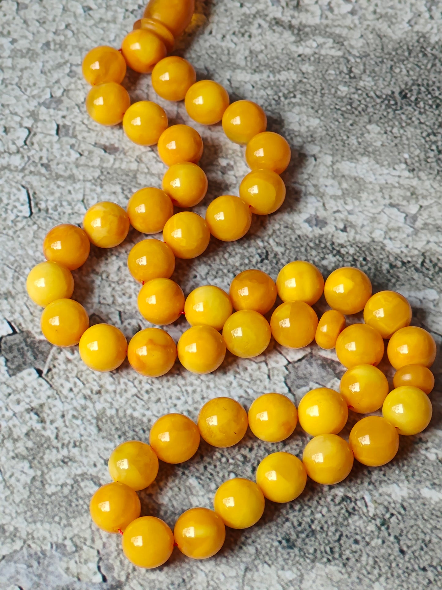 Natural Antique Aged Butterscotch Amber Misbah 45 Beads Pocket Size