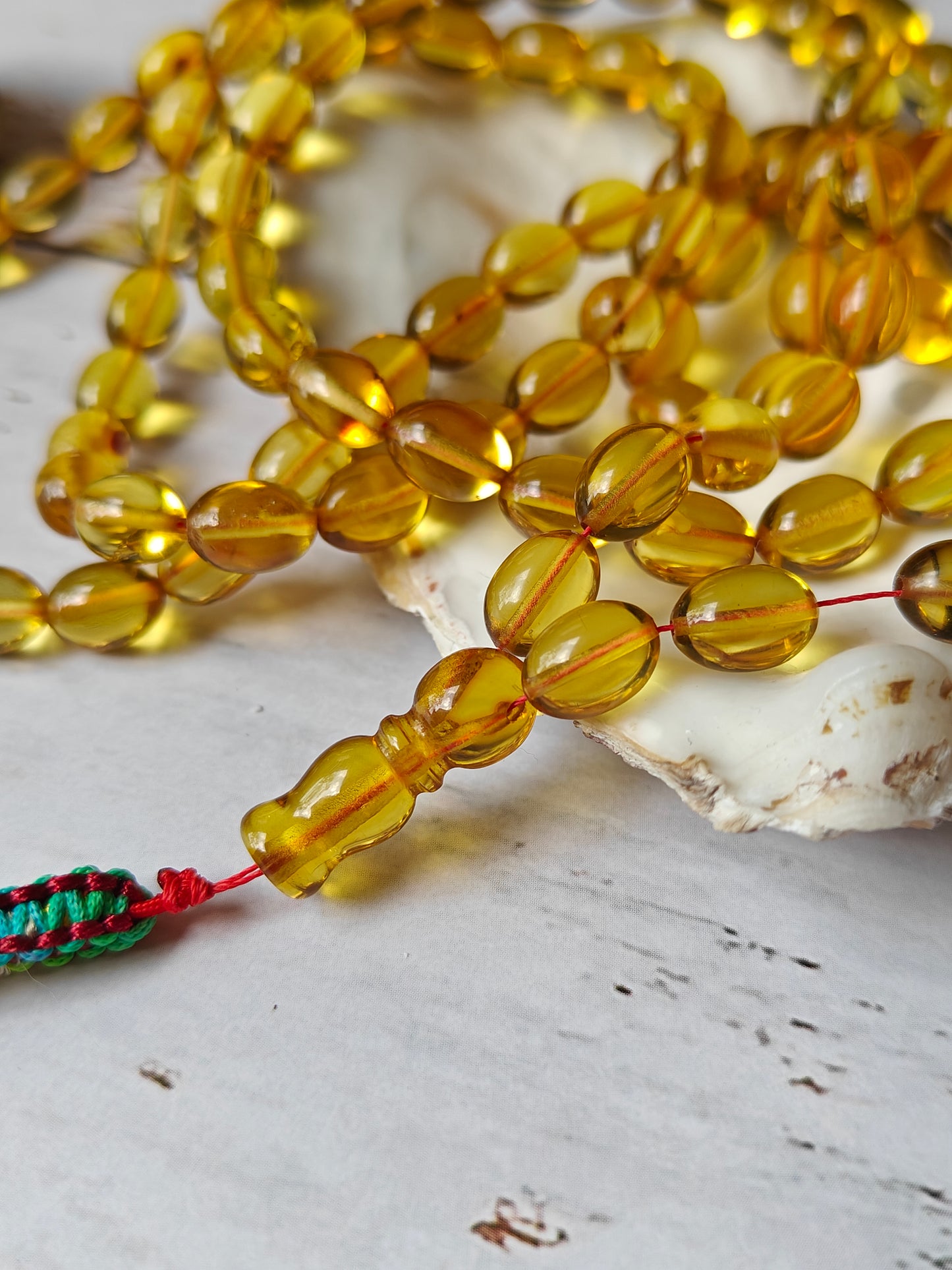 Natural Green Dominican Olive Shape Amber 99 Beads