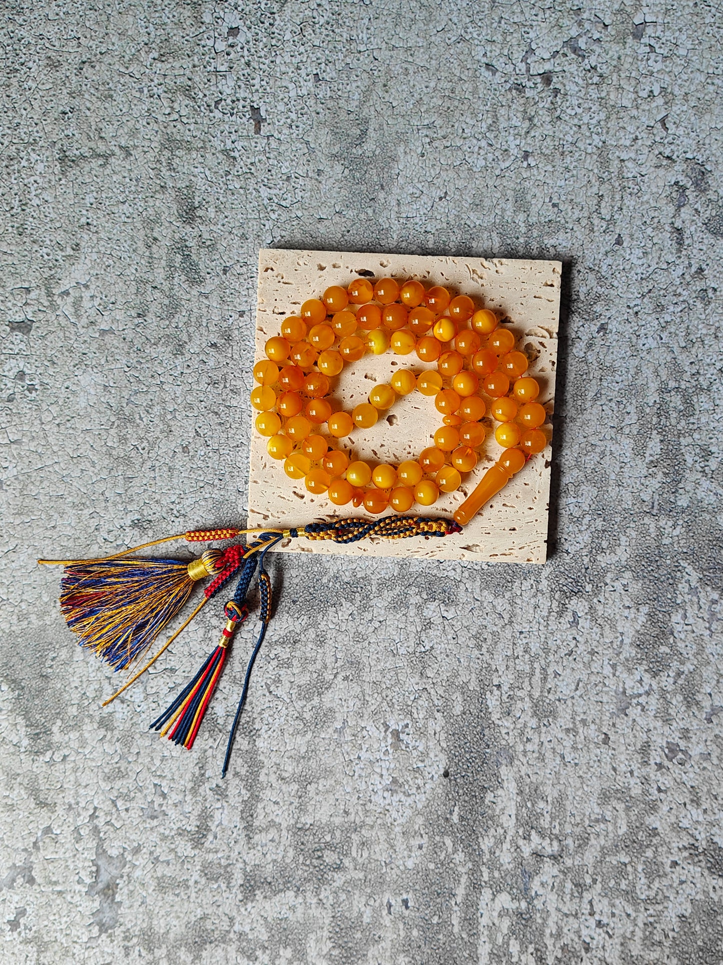 Antique Natural Aged Honey and Cloudy Amber Tasbih 66 Beads