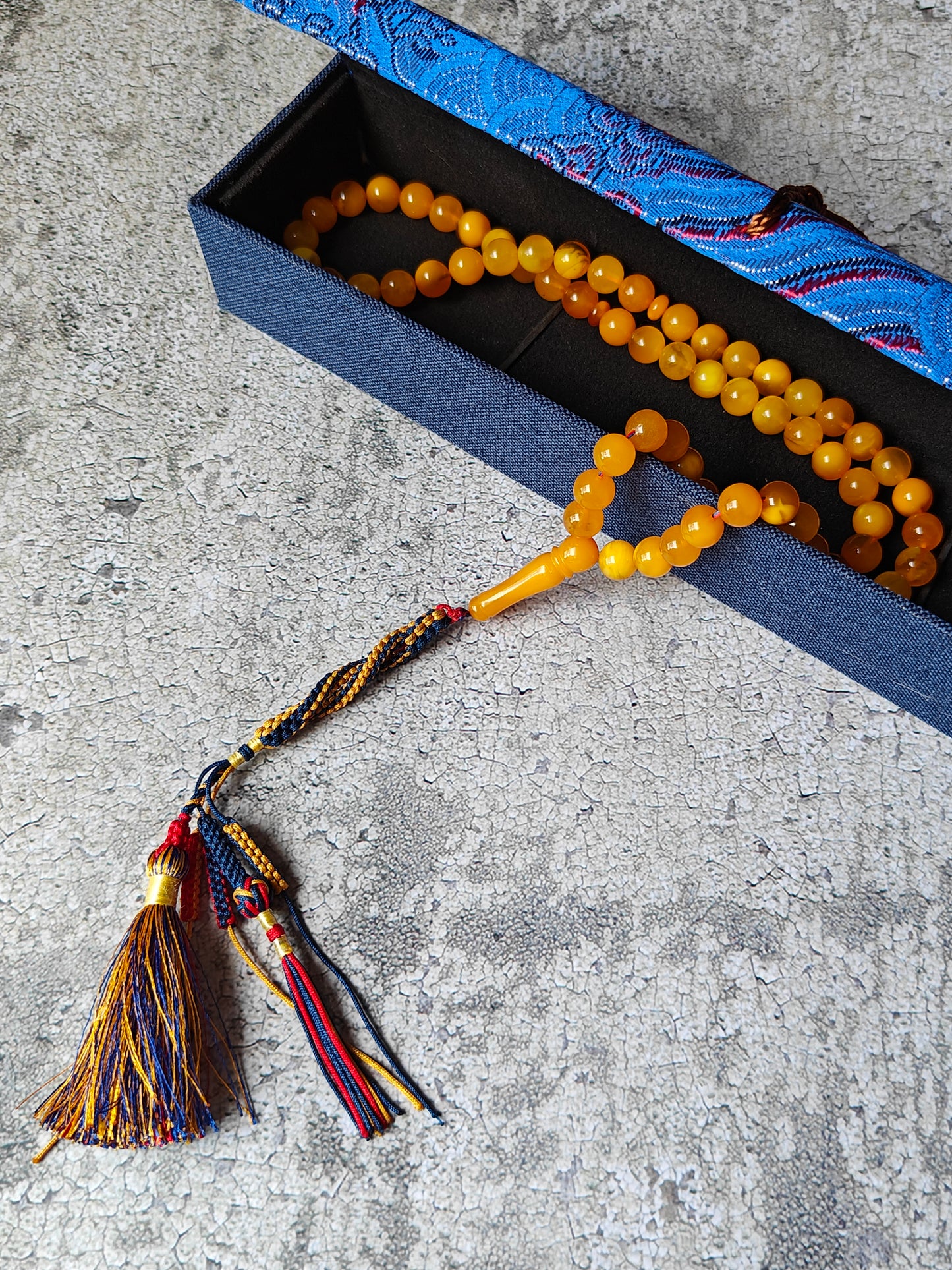 Antique Natural Aged Honey and Cloudy Amber Tasbih 66 Beads