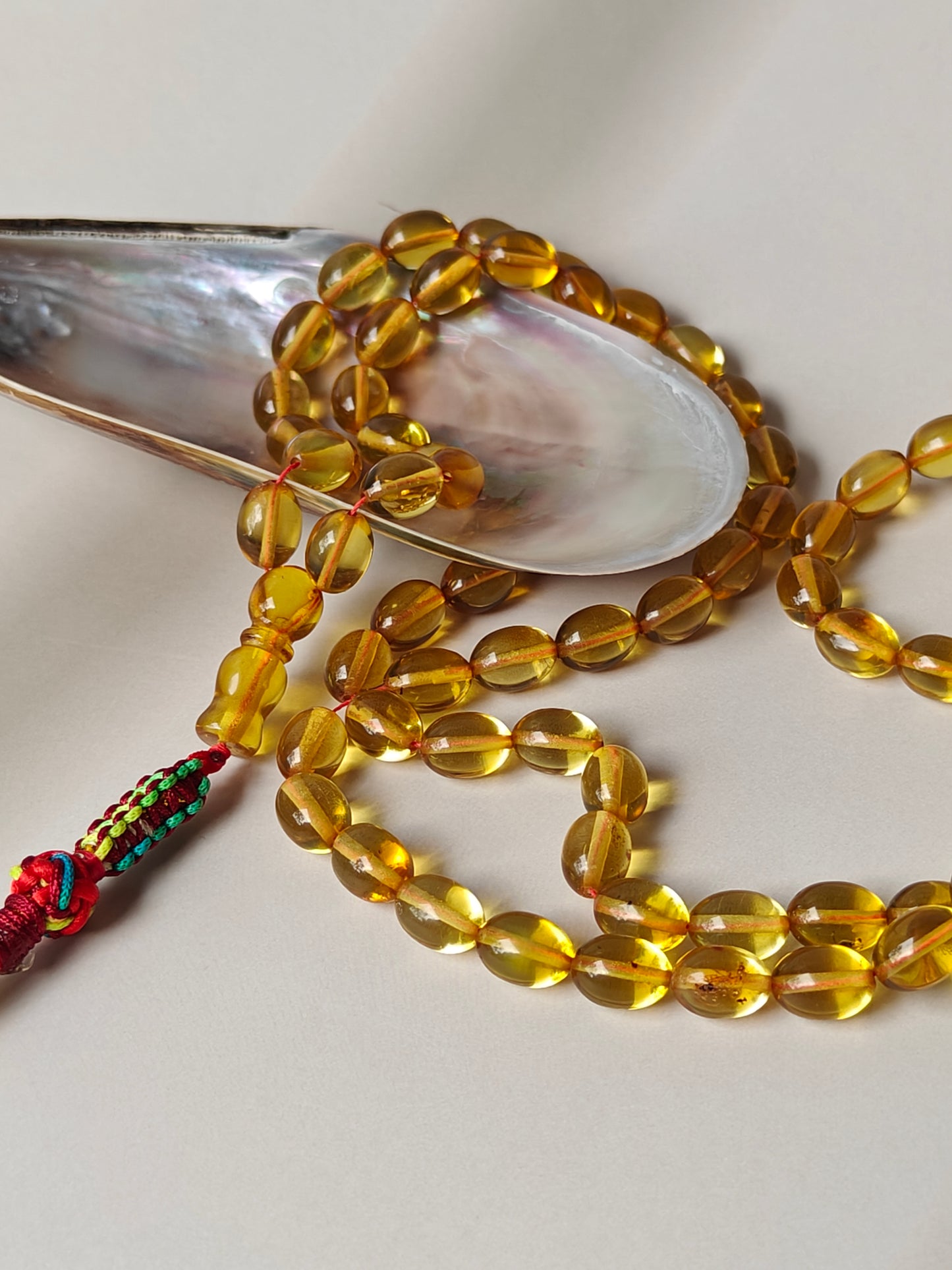 Natural Green Dominican Olive Shape Amber 99 Beads