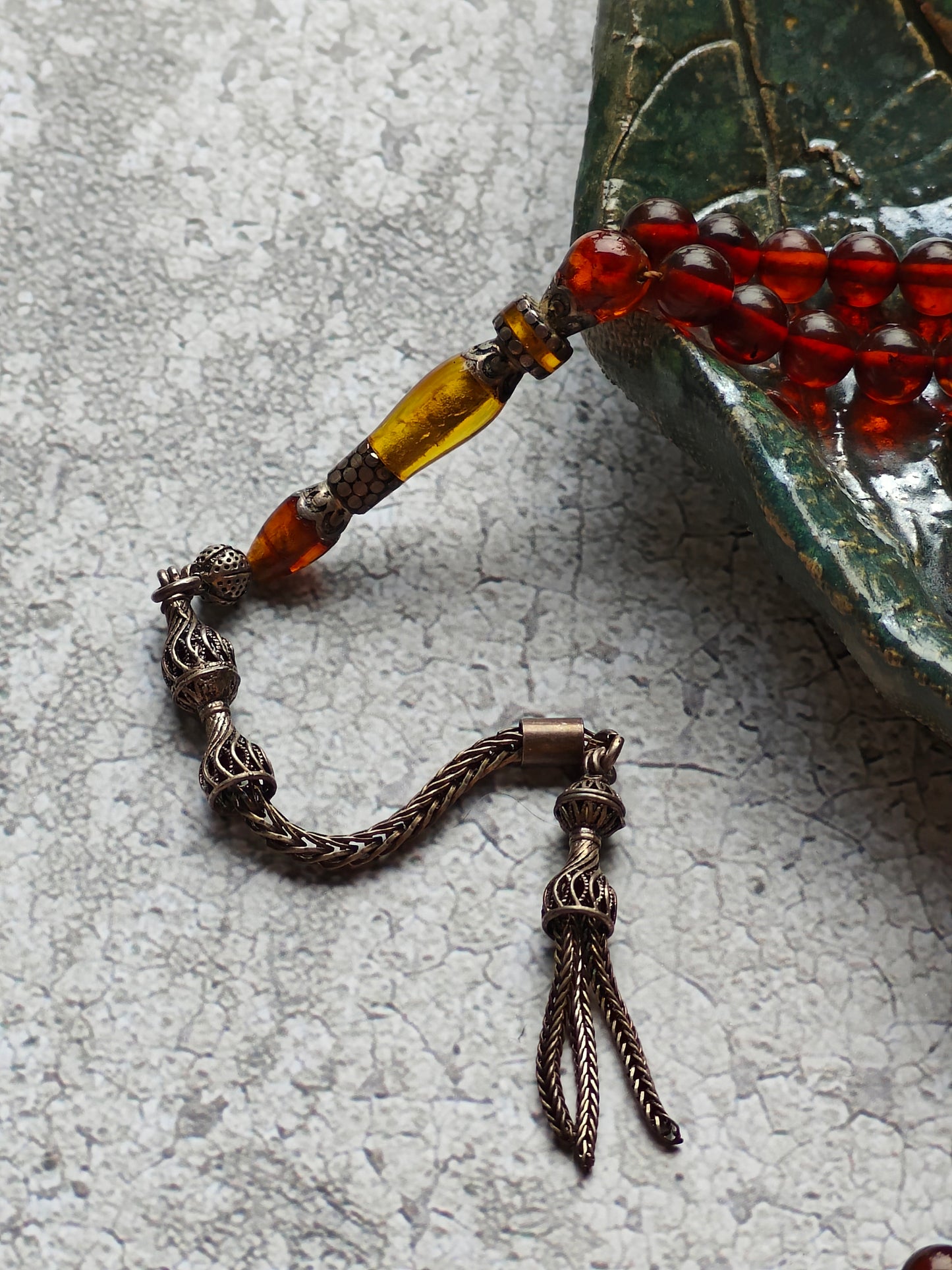 Antique Collectible Kaliningrad Cognac Amber Tasbih – 99 Beads