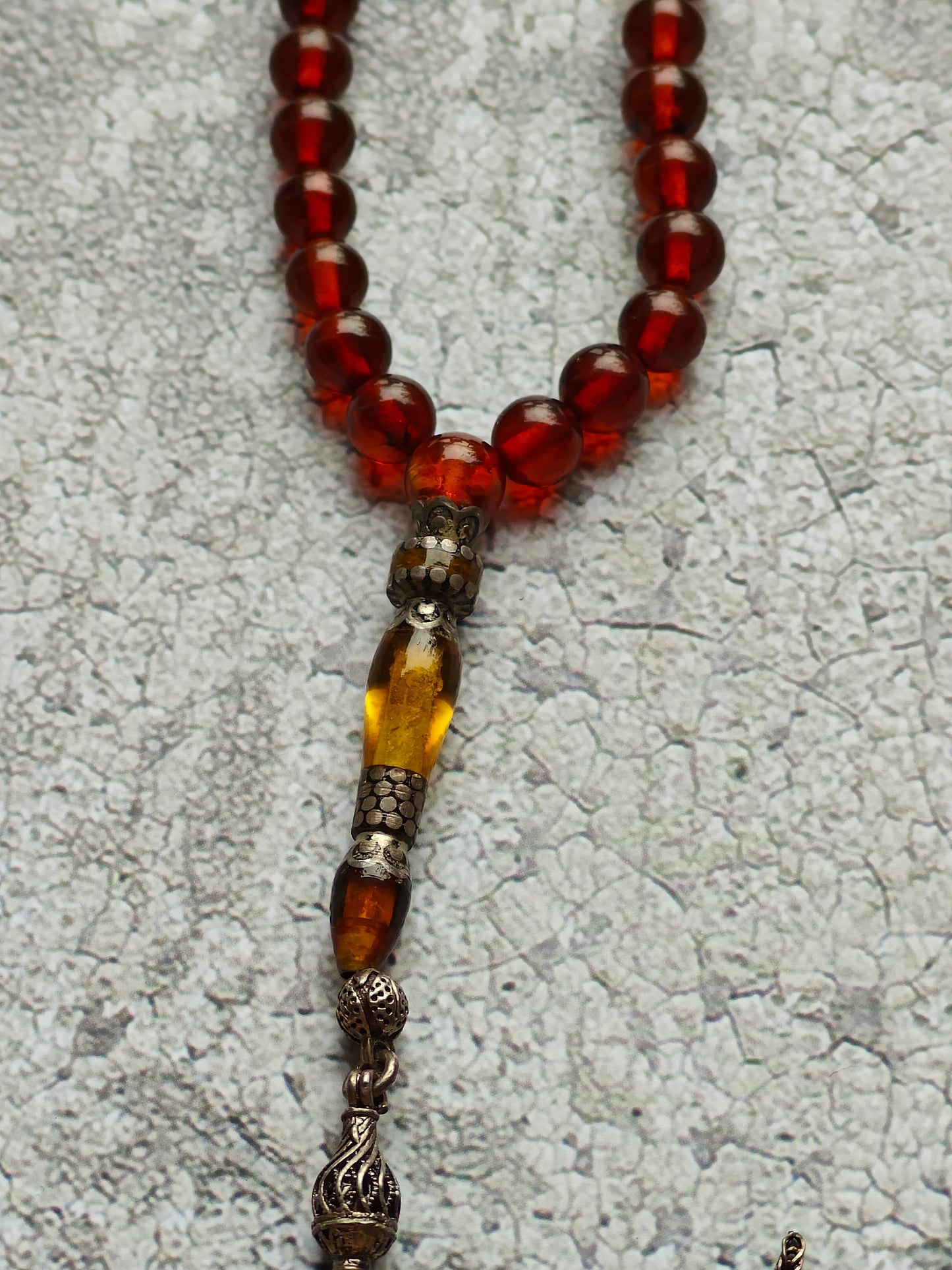 Antique Collectible Kaliningrad Cognac Amber Tasbih – 99 Beads