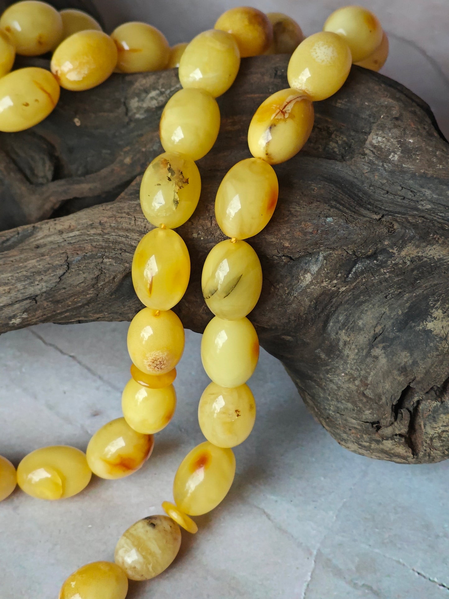 Natural Raw Amber Tasbih 45 Beads + 3 Spare