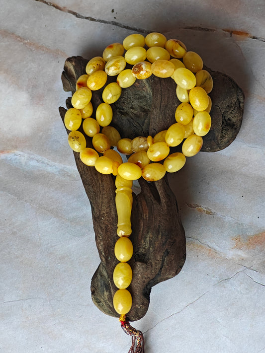 Natural Raw Amber Tasbih 45 Beads + 3 Spare