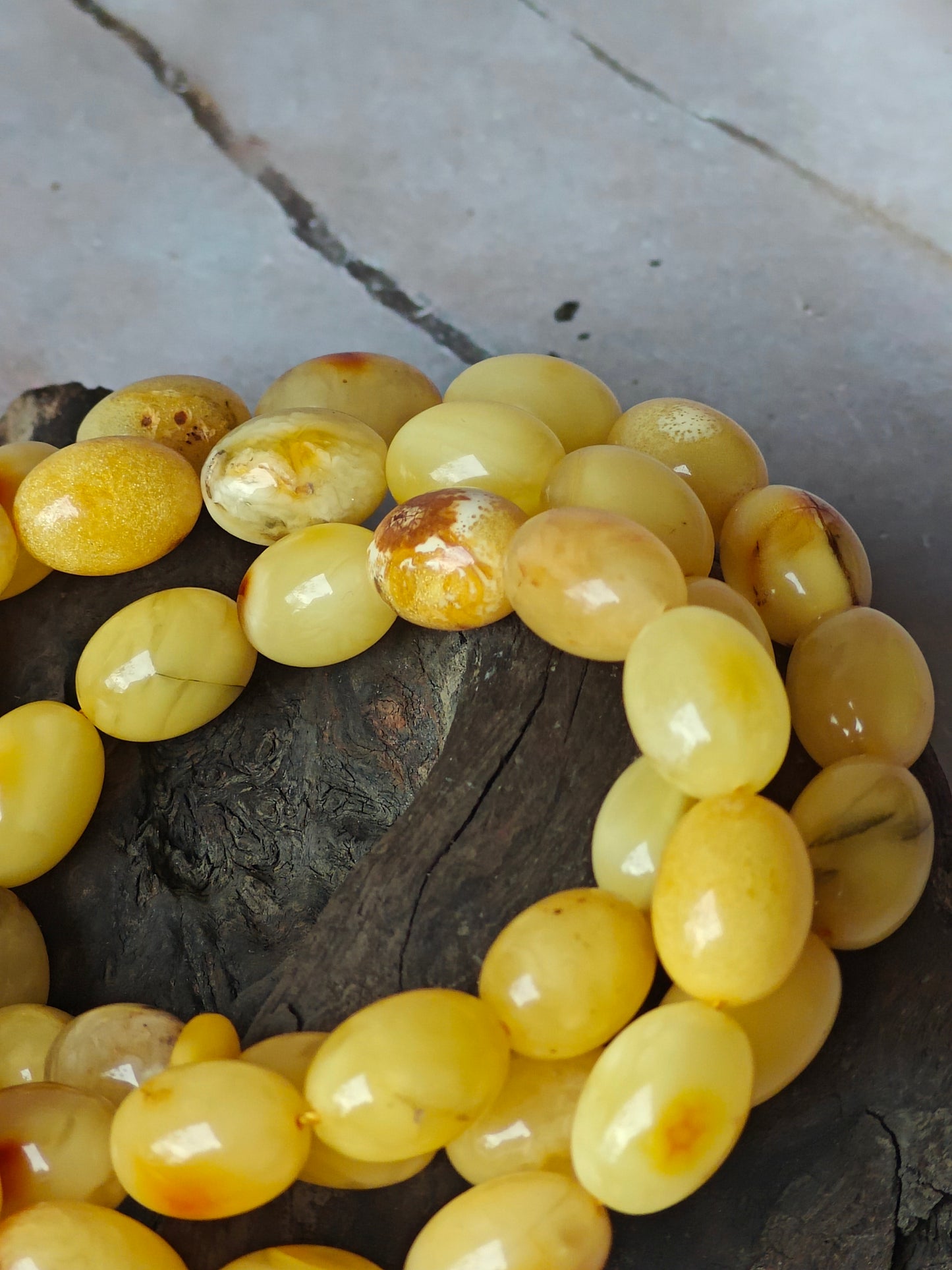 Natural Raw Amber Tasbih 45 Beads + 3 Spare