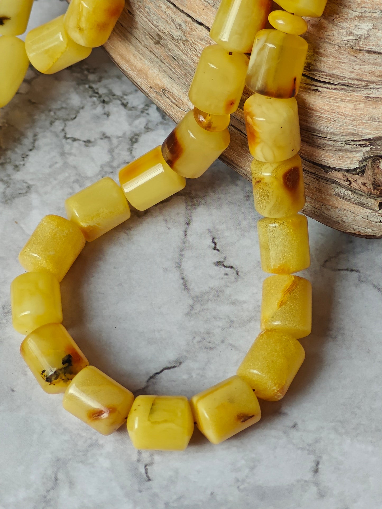 Multicolor Raw Amber Rosary – 45 Barrel Beads
