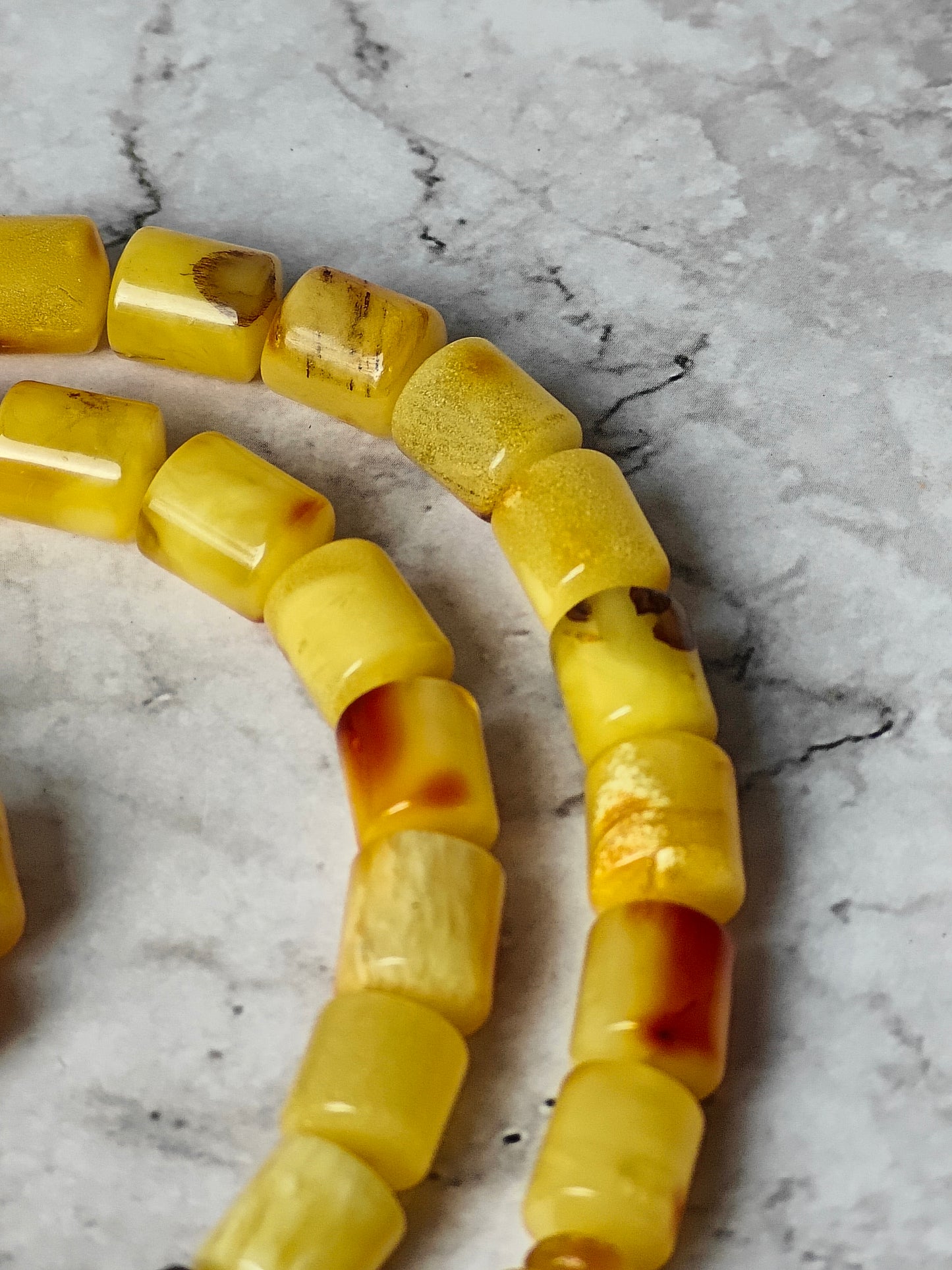 Multicolor Raw Amber Rosary – 45 Barrel Beads