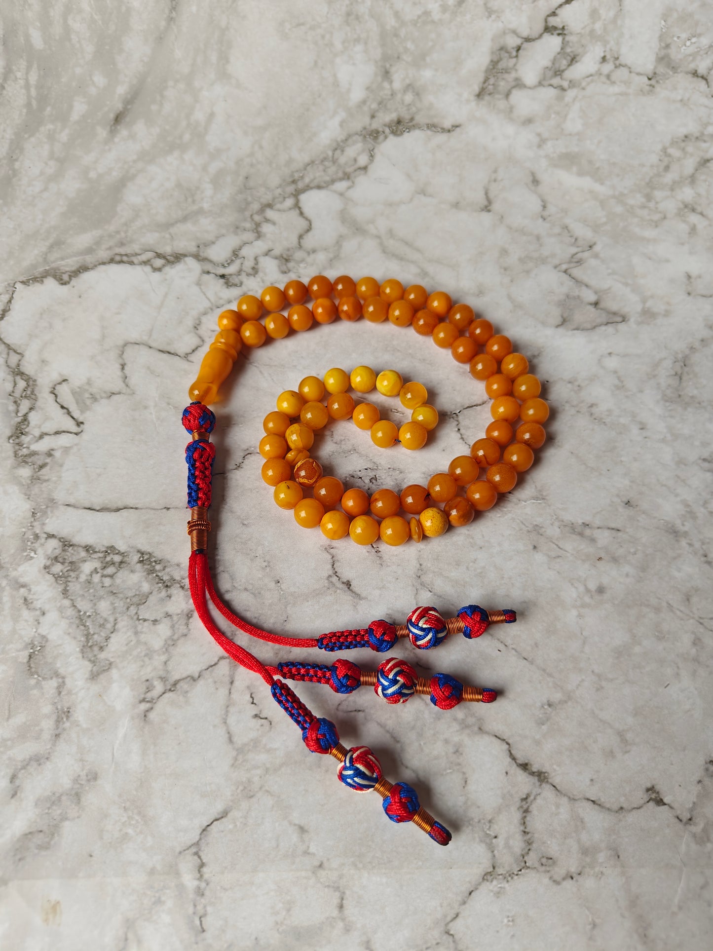 Antique Aged Gradient Amber Tasbih – 65 Beads
