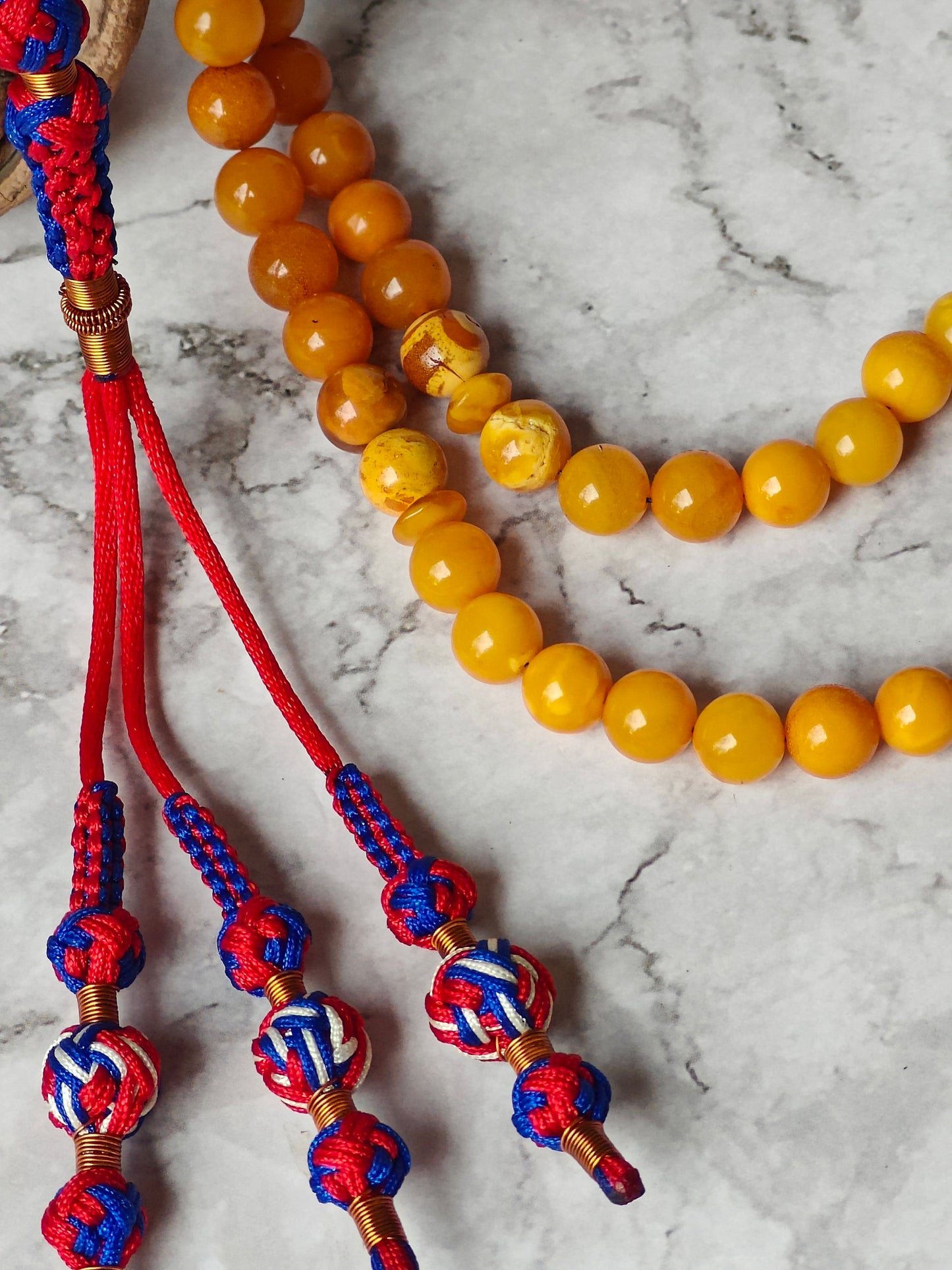 Antique Aged Gradient Amber Tasbih – 65 Beads