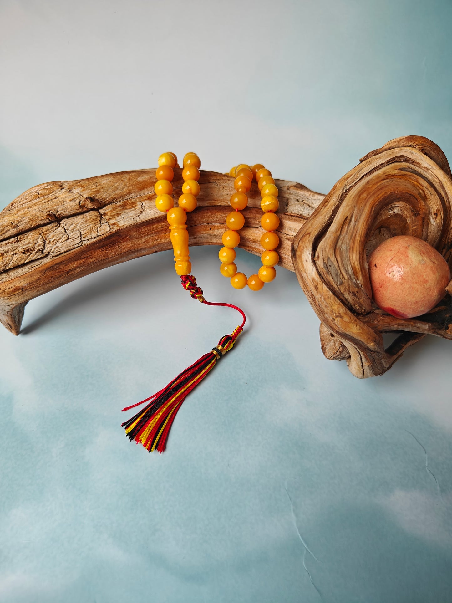 Vintage Aged Butterscotch Amber Rosary – 45 Beads | Pocket Size