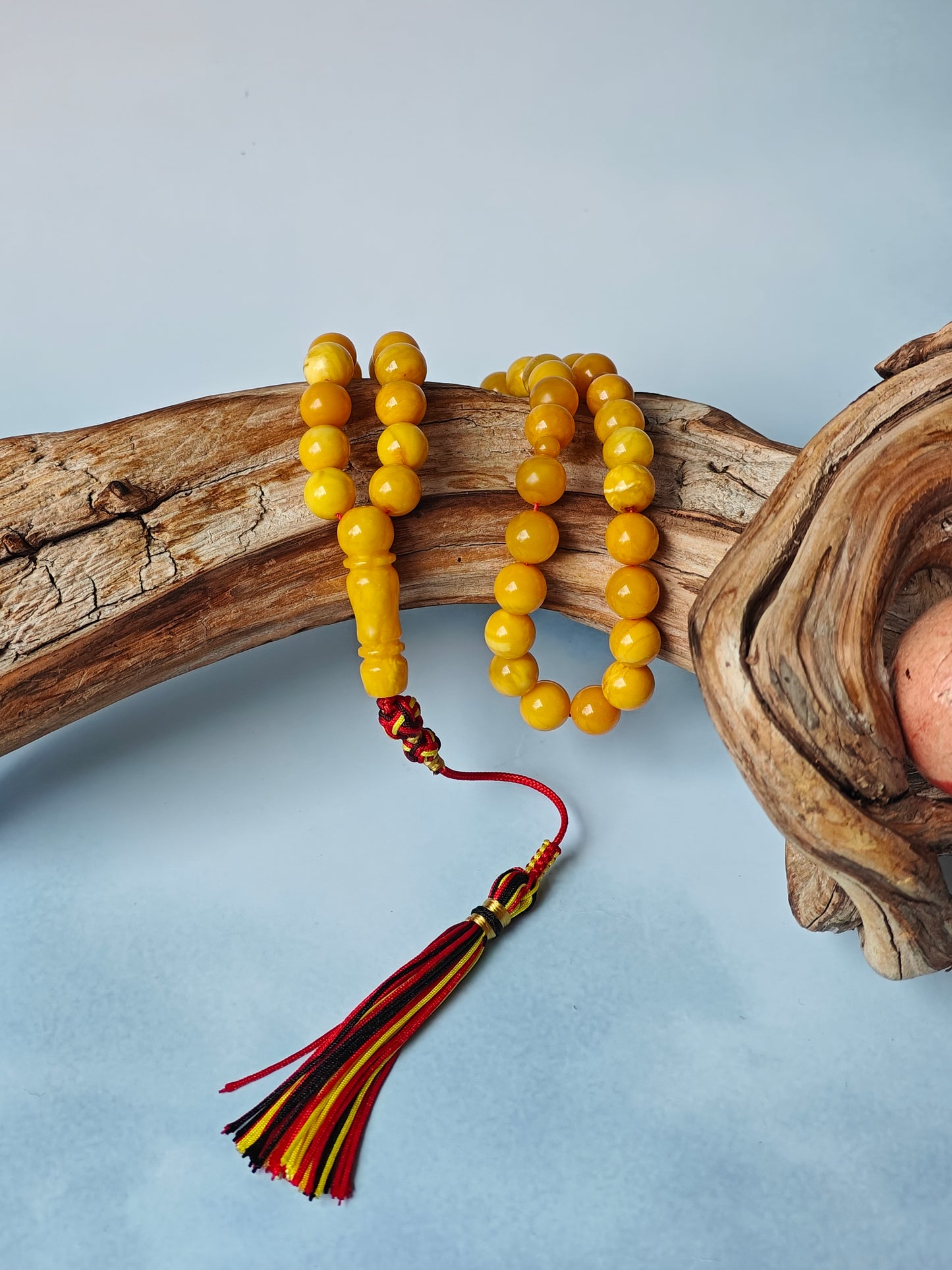 Vintage Aged Butterscotch Amber Rosary – 45 Beads | Pocket Size