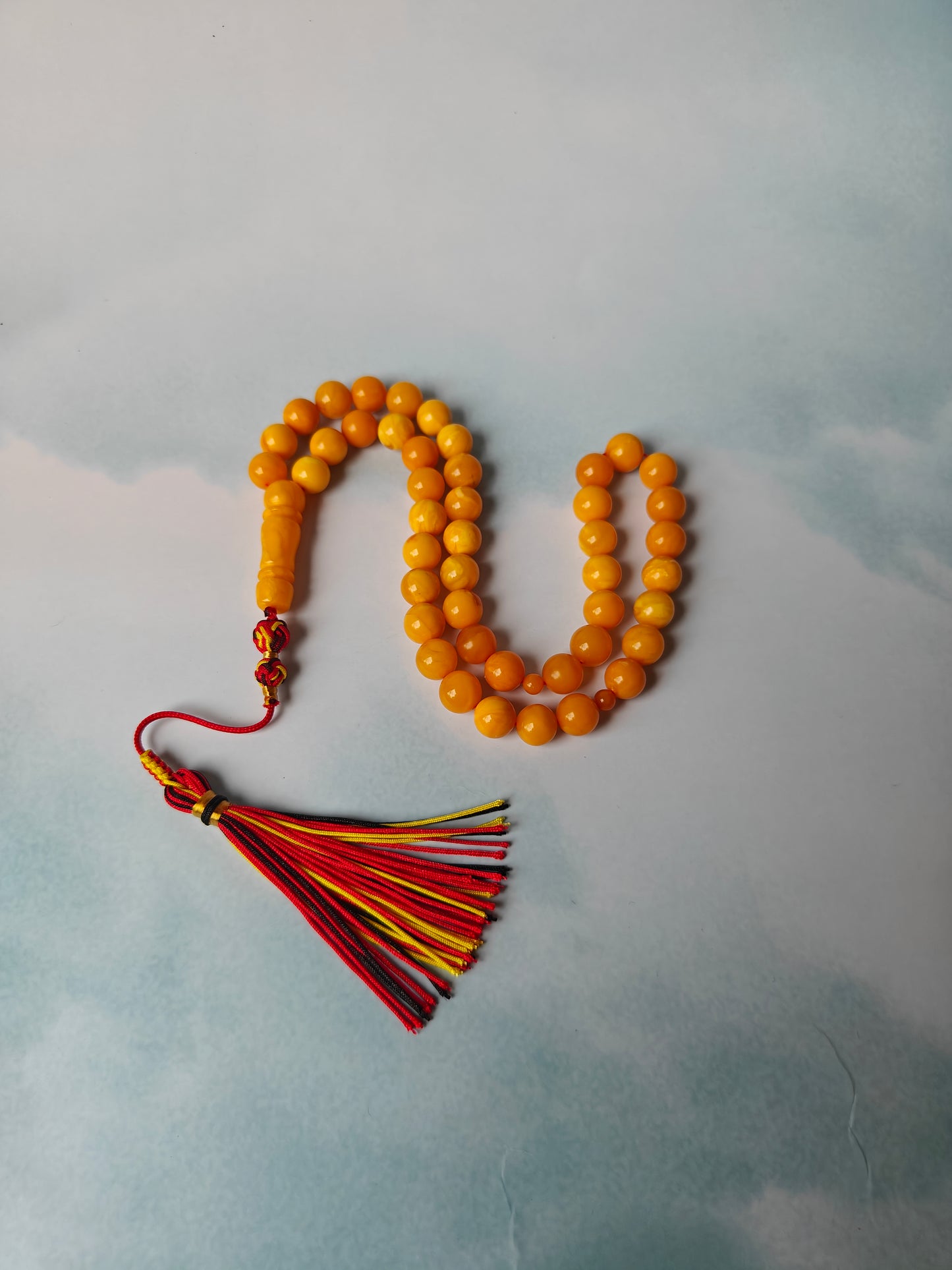 Vintage Aged Butterscotch Amber Rosary – 45 Beads | Pocket Size