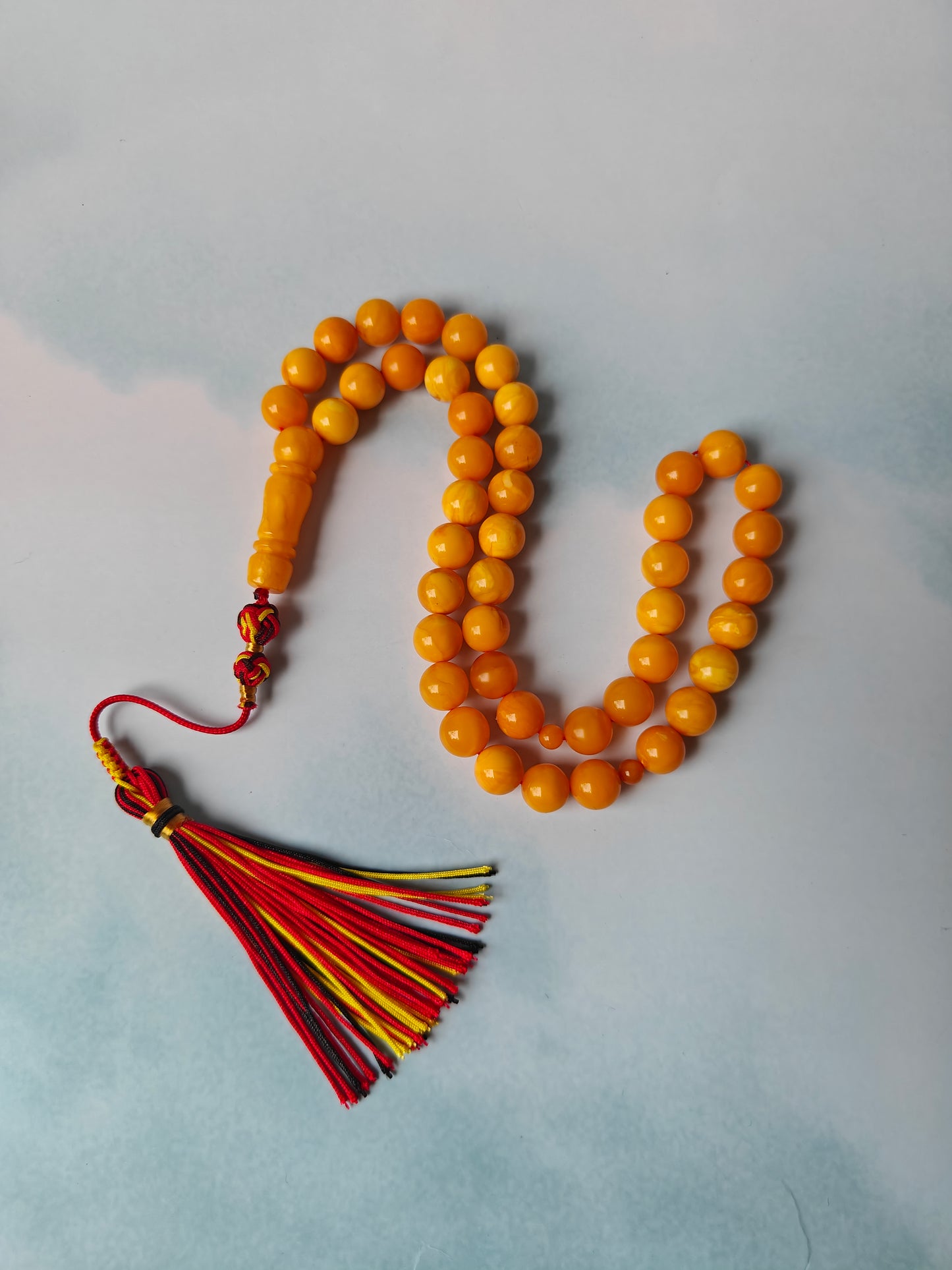 Vintage Aged Butterscotch Amber Rosary – 45 Beads | Pocket Size