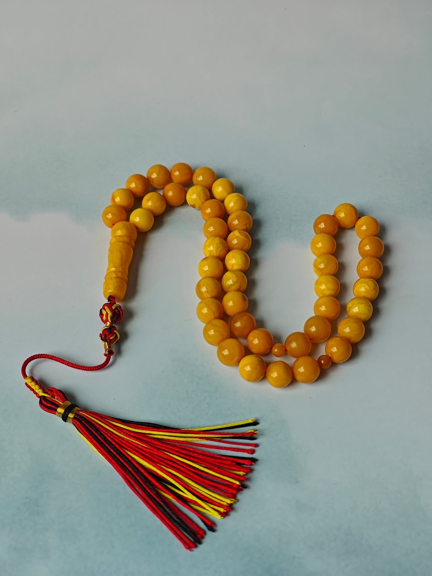 Vintage Aged Butterscotch Amber Rosary – 45 Beads | Pocket Size