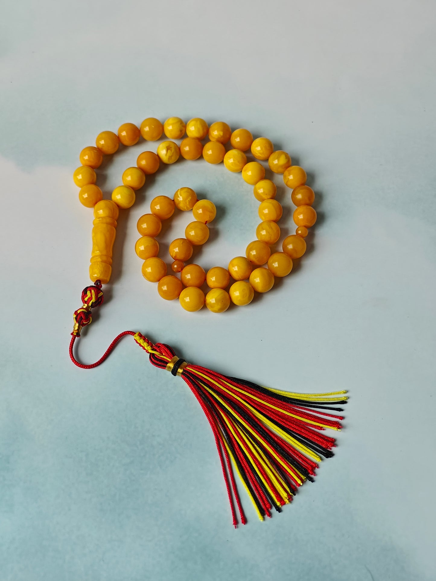 Vintage Aged Butterscotch Amber Rosary – 45 Beads | Pocket Size