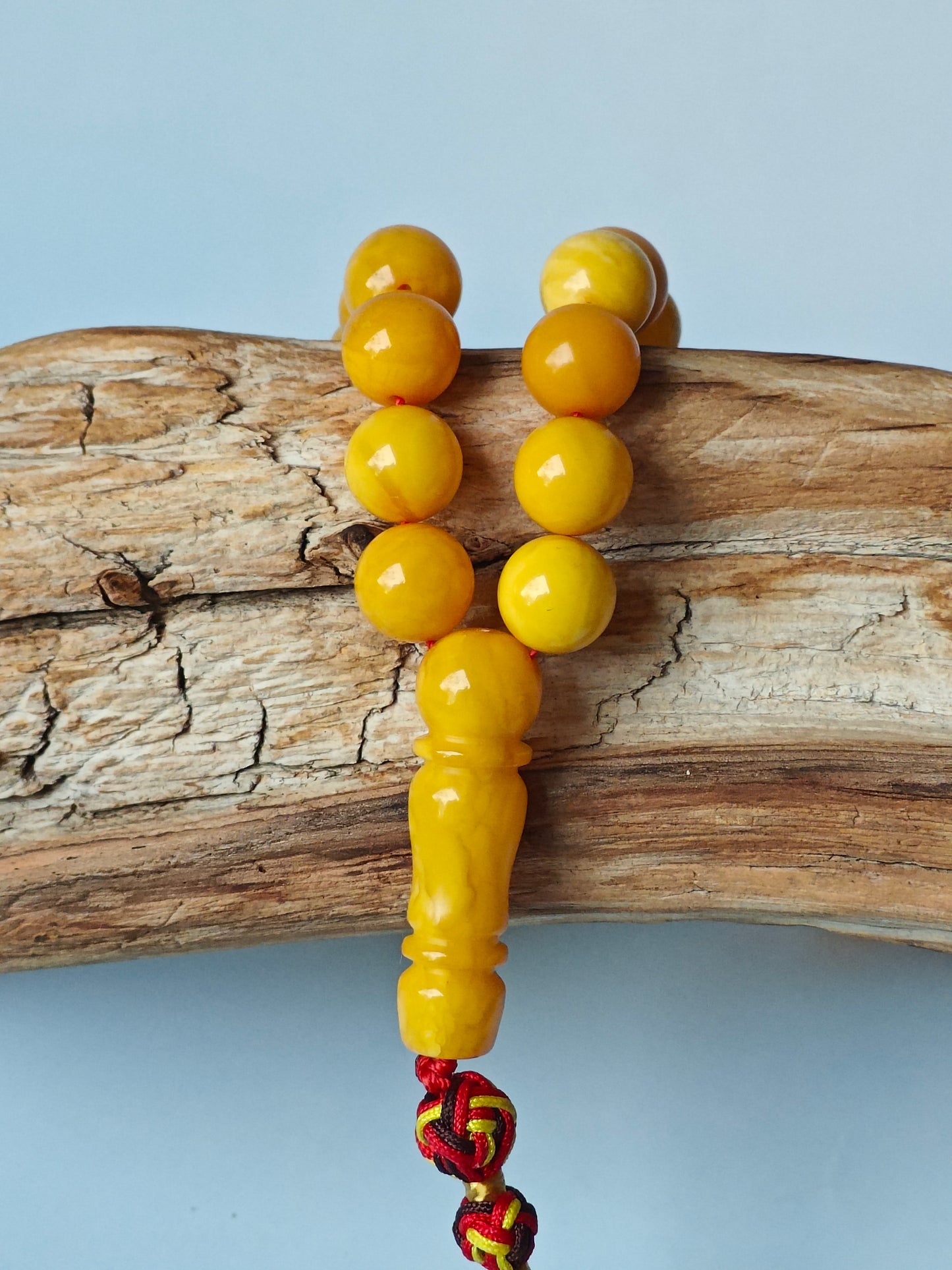 Vintage Aged Butterscotch Amber Rosary – 45 Beads | Pocket Size