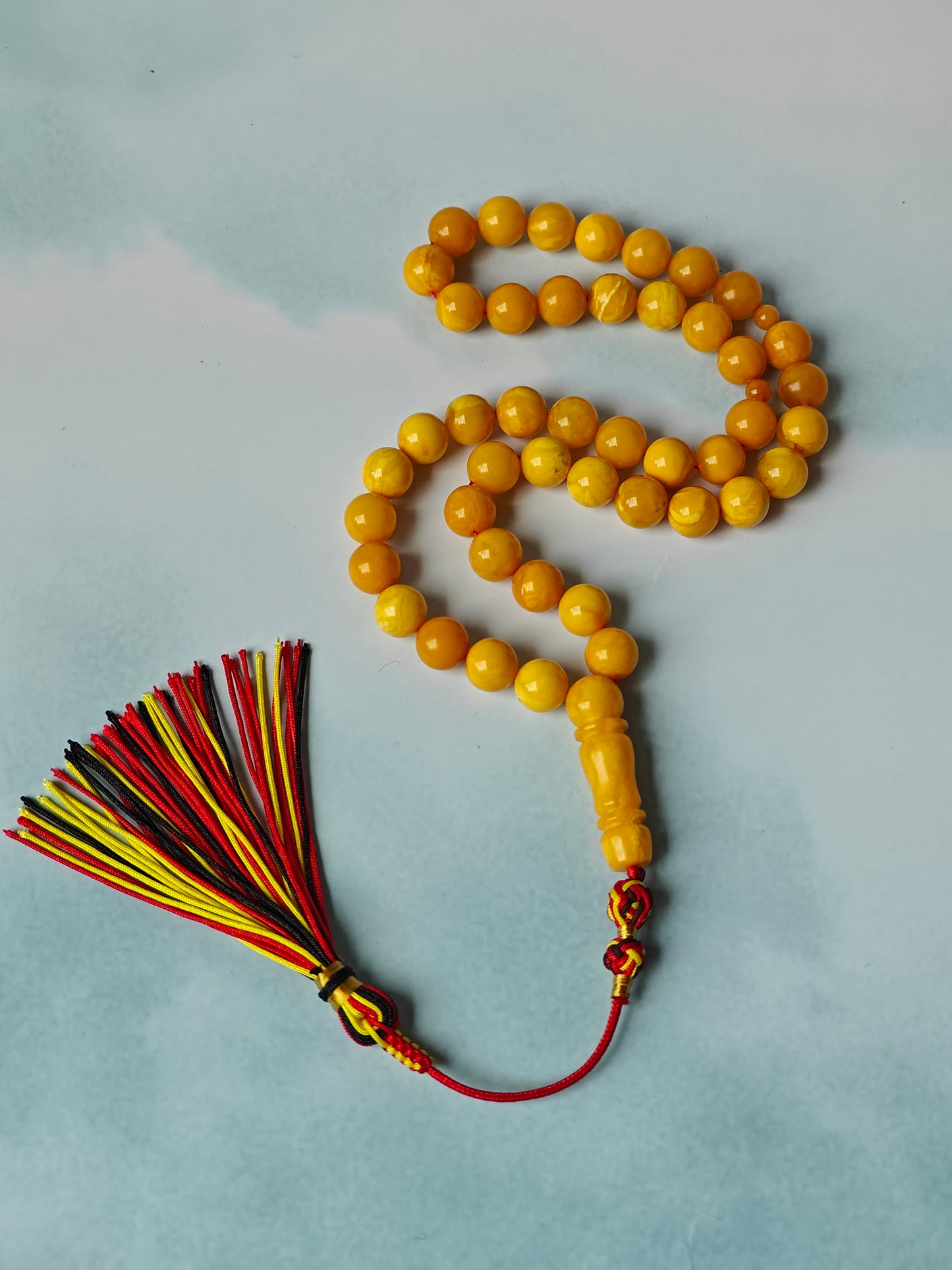 Vintage Aged Butterscotch Amber Rosary – 45 Beads | Pocket Size