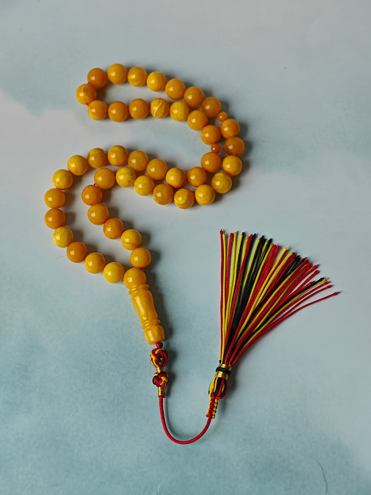 Vintage Aged Butterscotch Amber Rosary – 45 Beads | Pocket Size