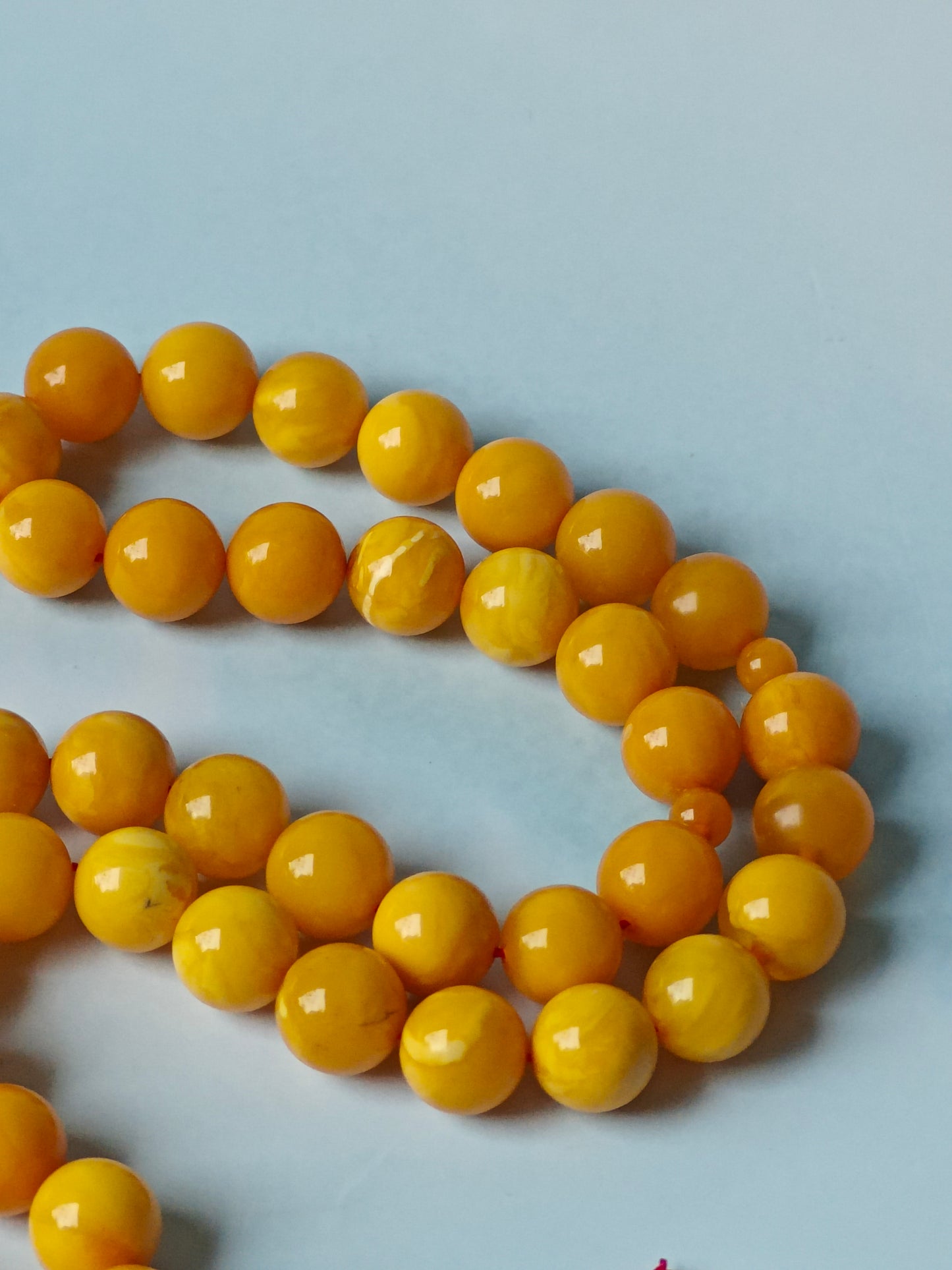 Vintage Aged Butterscotch Amber Rosary – 45 Beads | Pocket Size