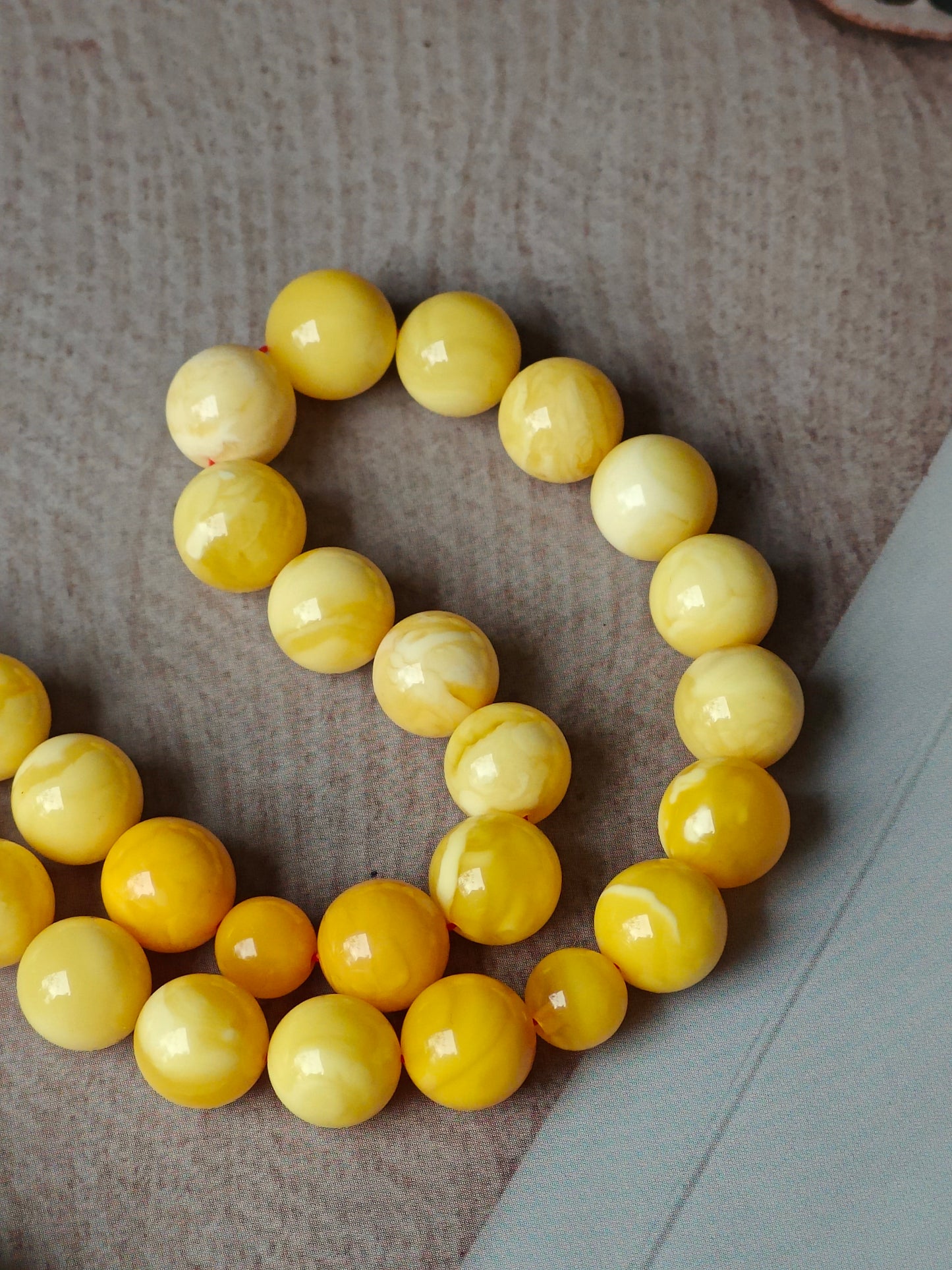 Royal White & Milk Amber Rosary – 45 Beads | Exceptional Quality