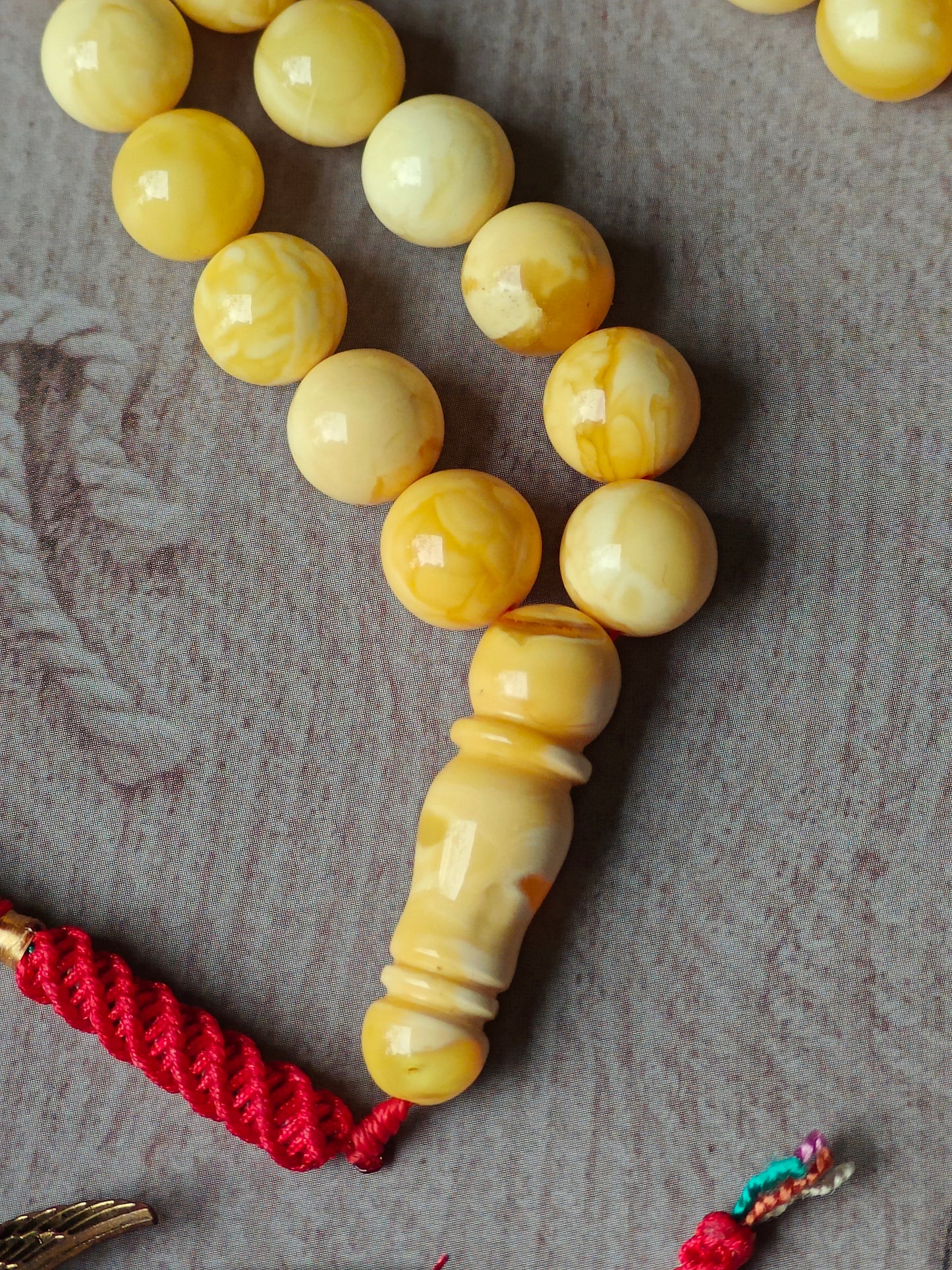 Royal White & Milk Amber Rosary – 45 Beads | Exceptional Quality