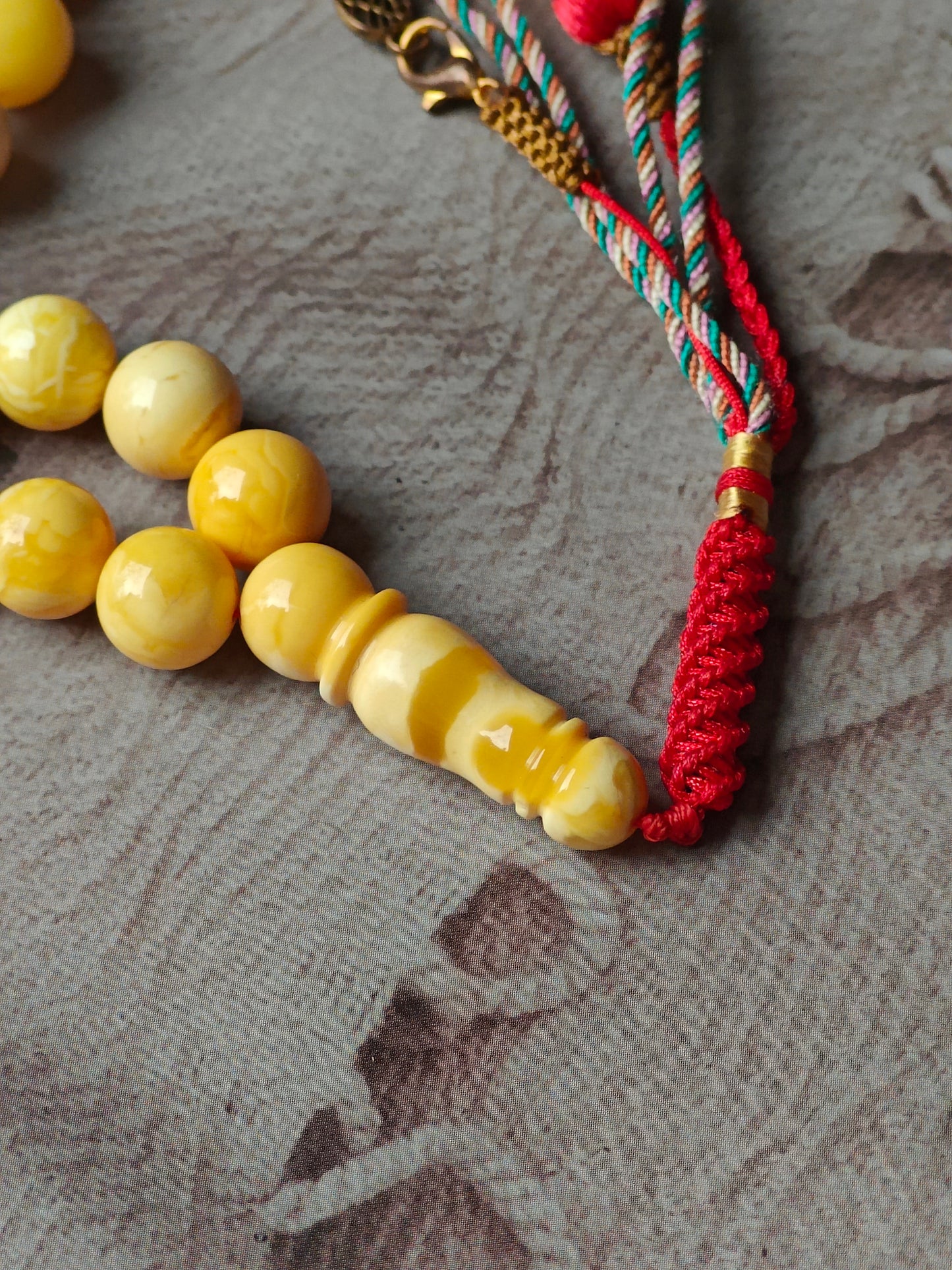 Royal White & Milk Amber Rosary – 45 Beads | Exceptional Quality
