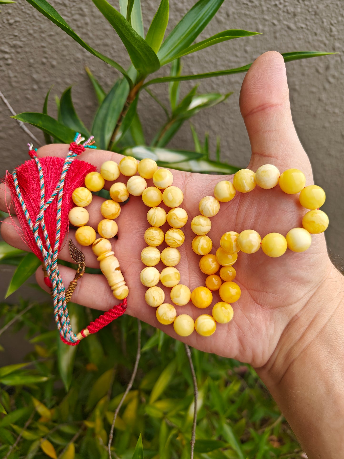 Royal White & Milk Amber Rosary – 45 Beads | Exceptional Quality