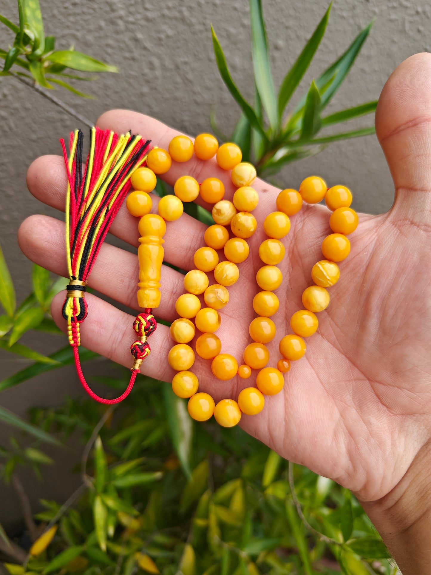Vintage Aged Butterscotch Amber Rosary – 45 Beads | Pocket Size