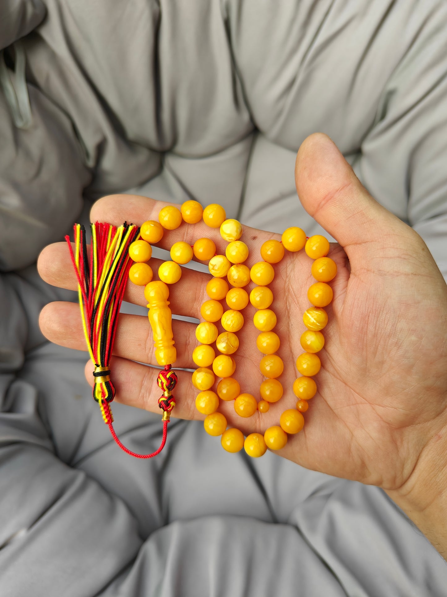 Vintage Aged Butterscotch Amber Rosary – 45 Beads | Pocket Size