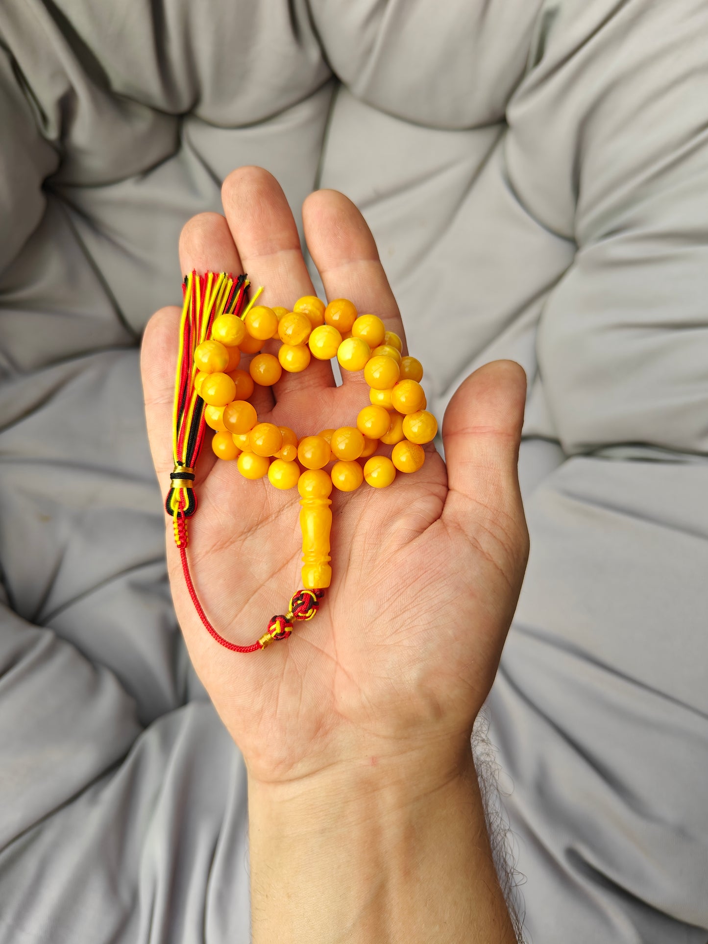 Vintage Aged Butterscotch Amber Rosary – 45 Beads | Pocket Size